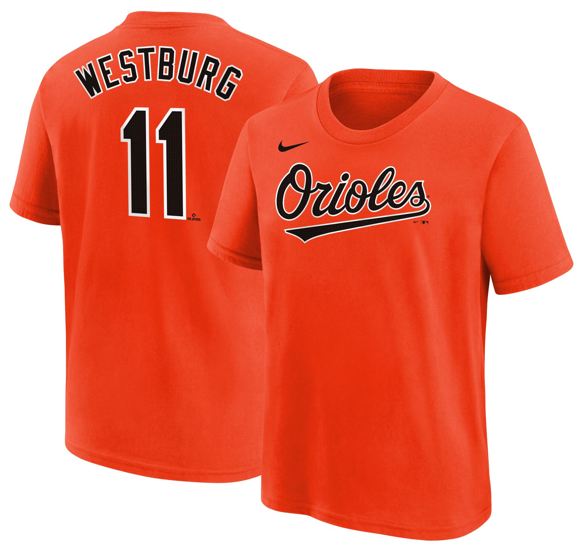 Nike Youth Baltimore Orioles Jordan Westburg #11 Orange Home T-Shirt product image