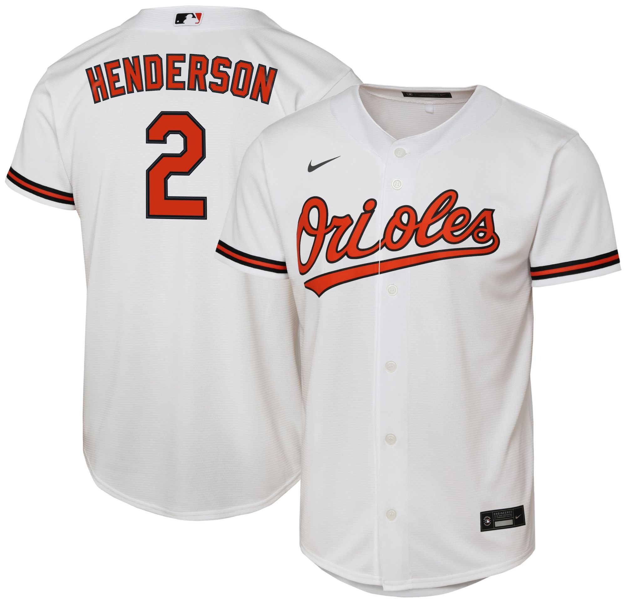 MLB Youth Baltimore Orioles Gunnar Henderson #2 White Replica Jersey product image