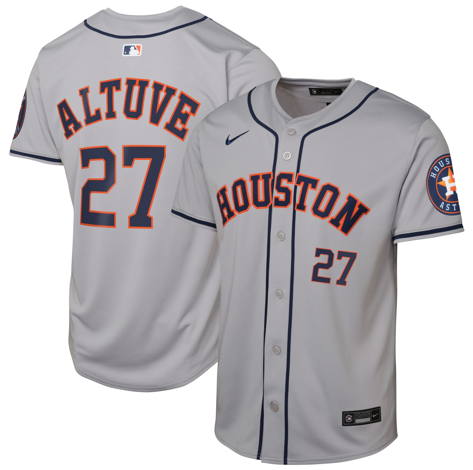 Nike Youth Houston Astros Jose Altuve #27 Grey Limited Jersey product image