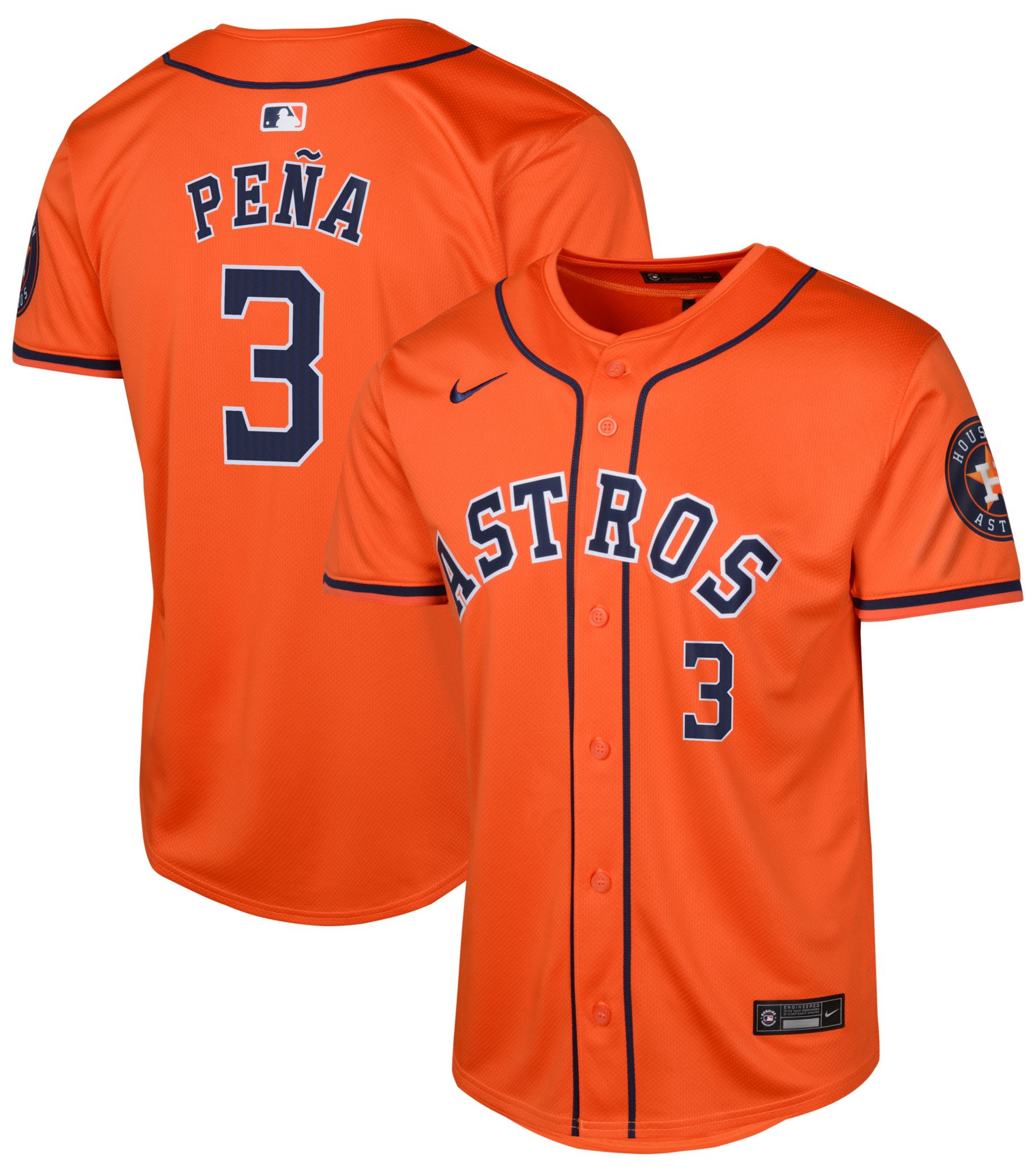 Nike Youth Houston Astros Jeremy Peña #3 Orange Alternate Cool Base Jersey product image