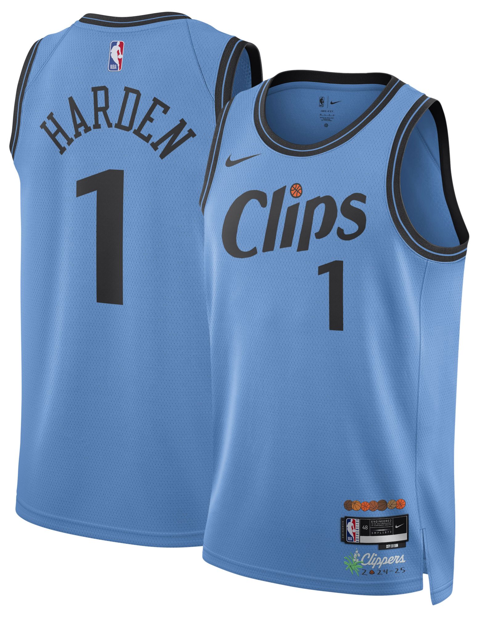 Nike Youth 2024-25 City Edition Los Angeles Clipper James Harden #1 Swingman Jersey product image
