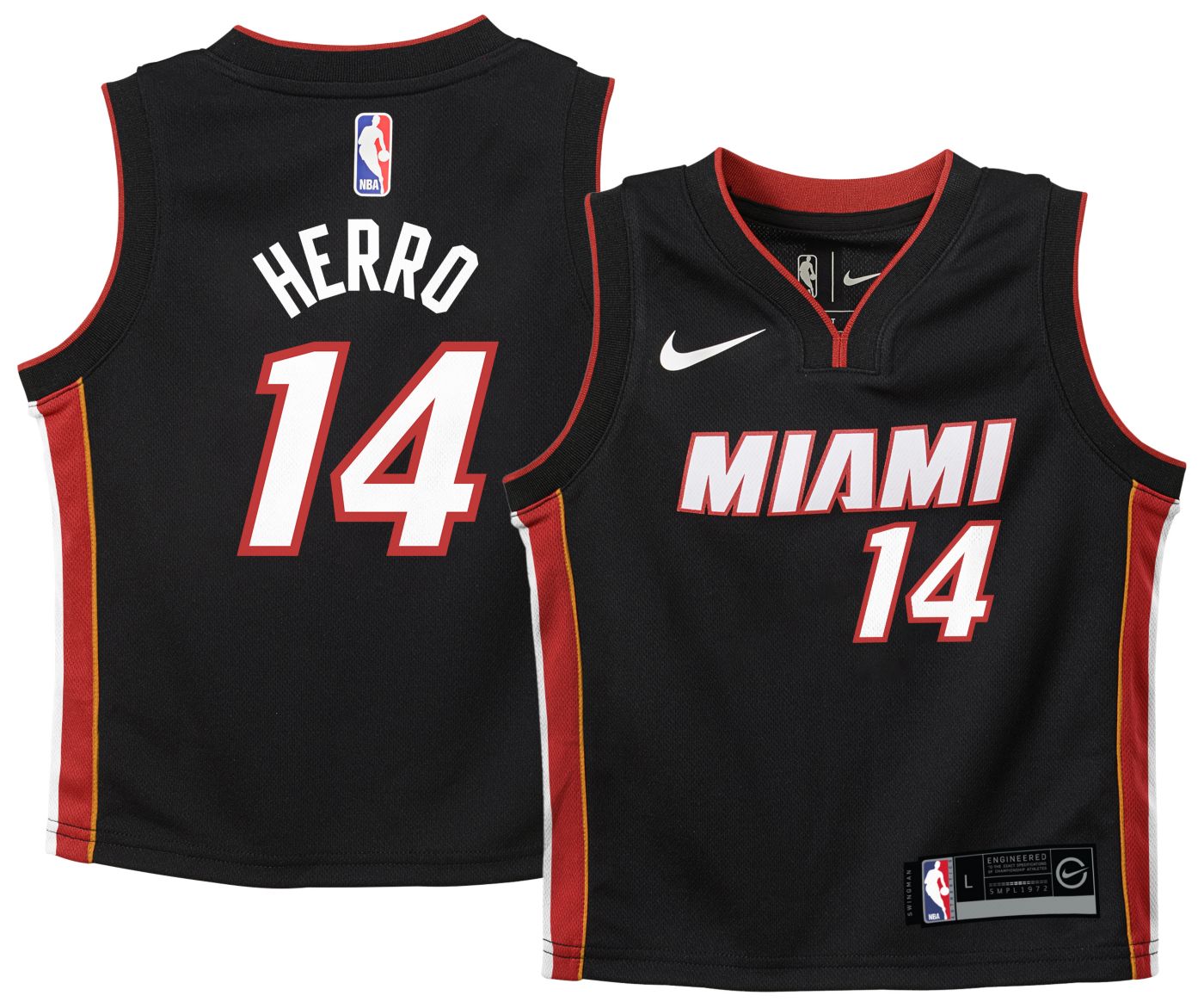 Nike Miami Heat Earned Edition Swingman Jersey Tyler Herro #14 store Youth Sz L 14-16