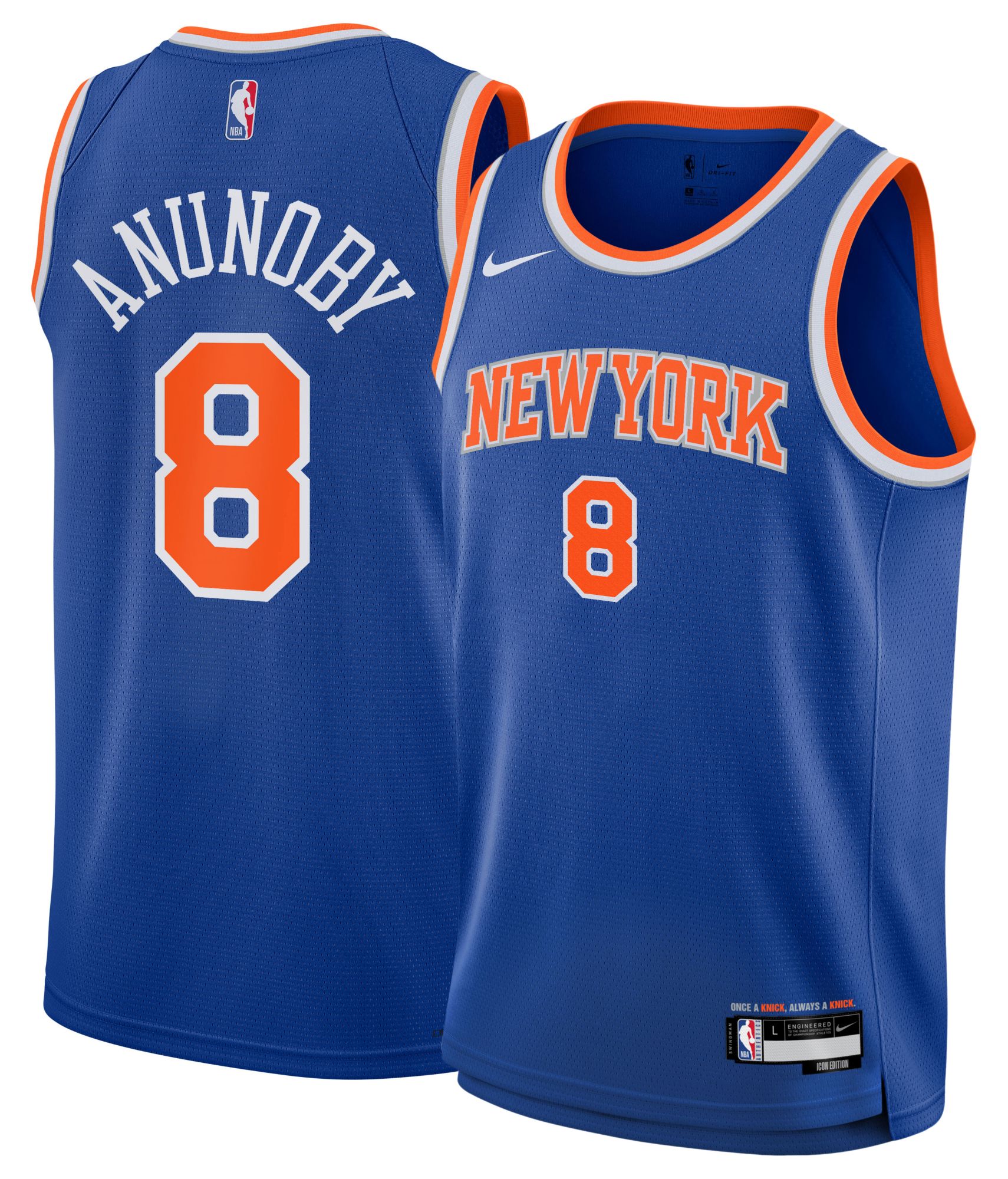 Nike Youth New York Knicks OG Anunoby #8 Swingman Icon Jersey product image