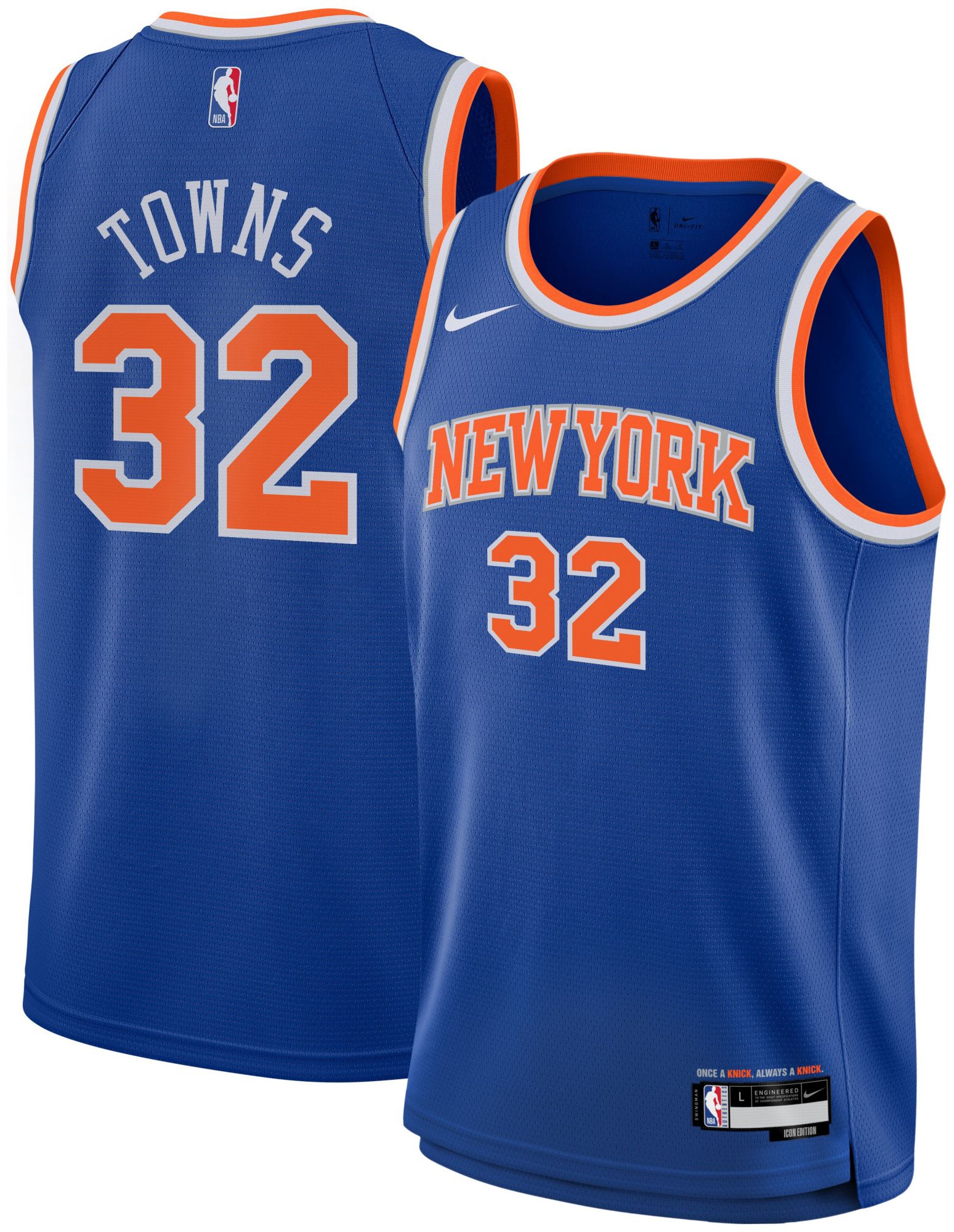 Nike Youth New York Knicks Karl-Anthony Towns #32 Swingman Icon Jersey product image