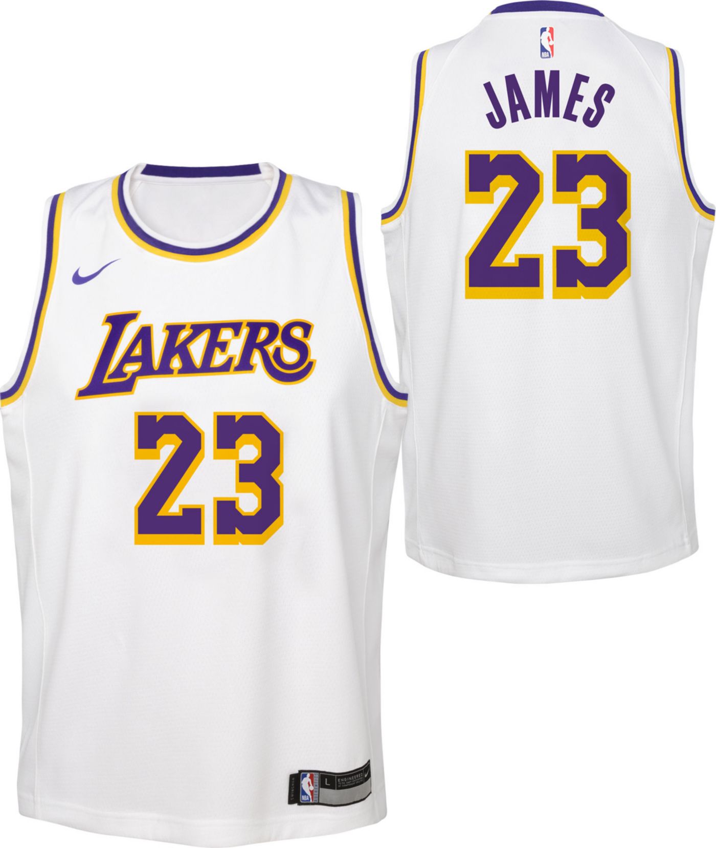 Nike Youth Los Angeles Lakers LeBron James 23 Association Jersey Dick s Sporting Goods