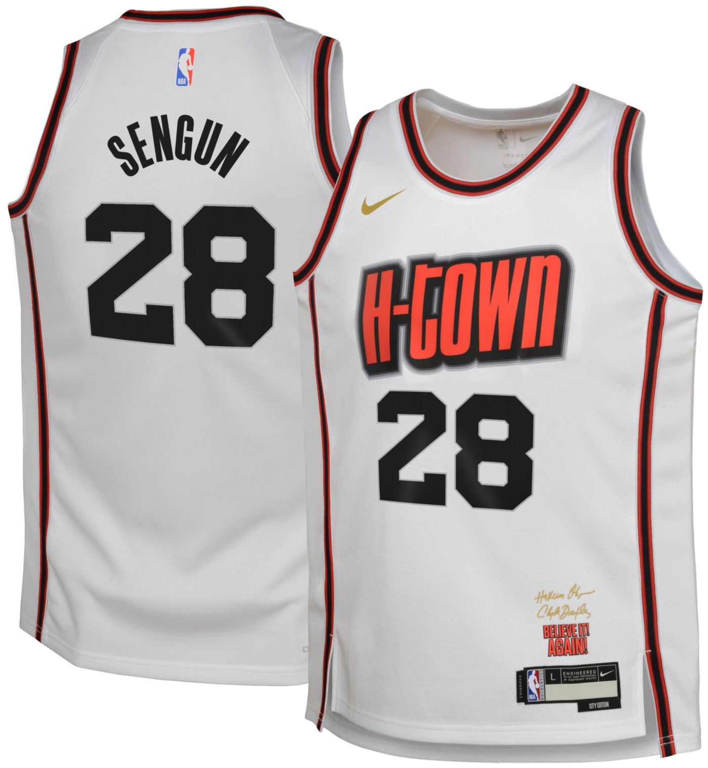 Unisex Nike Alperen Sengun White Houston Rockets 2024 25 Swingman Player Jersey City Edition Size Small