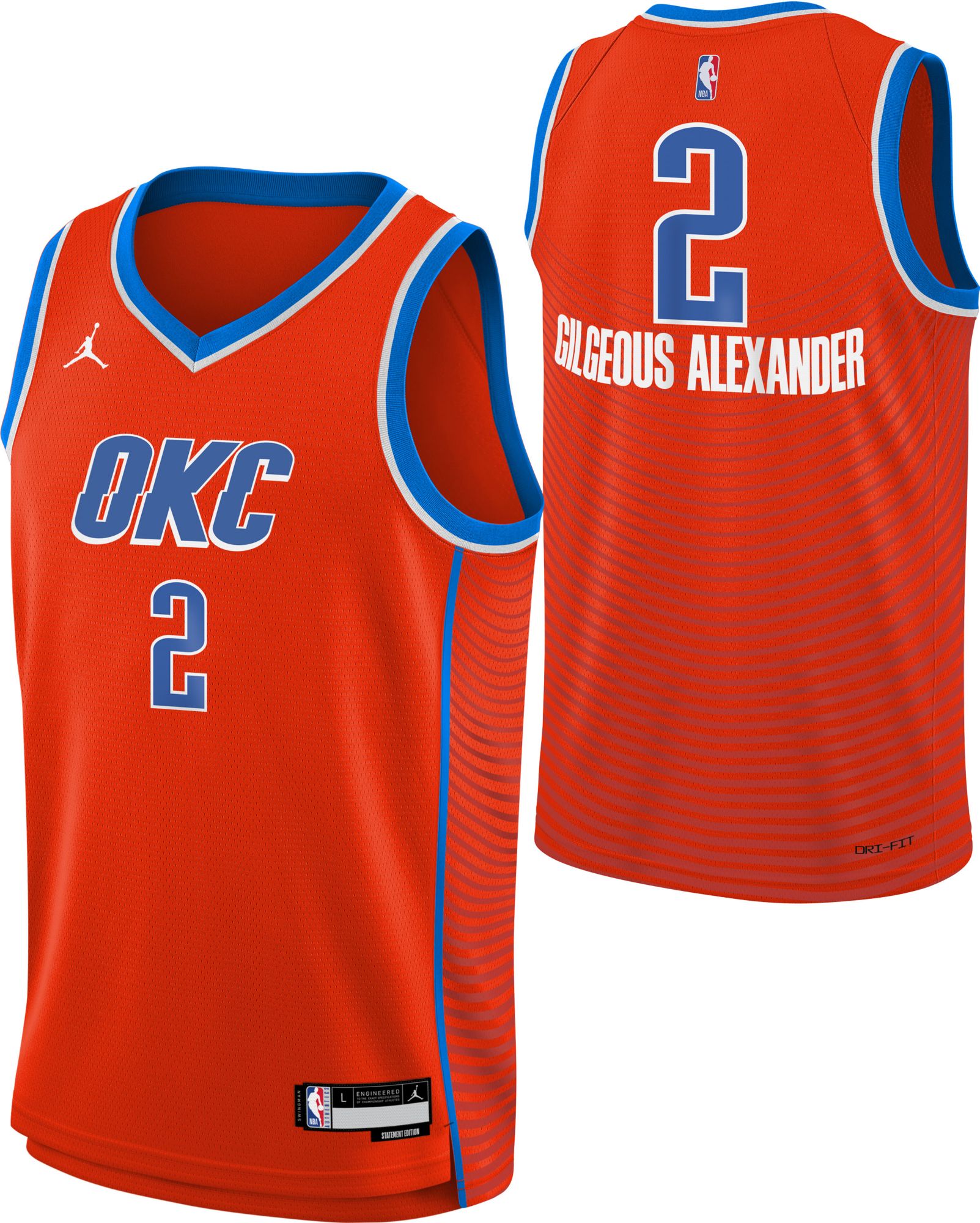 Jordan Youth Oklahoma City Thunder Shai Gilgeous-Alexander #2 Swingman Statement Jersey product image