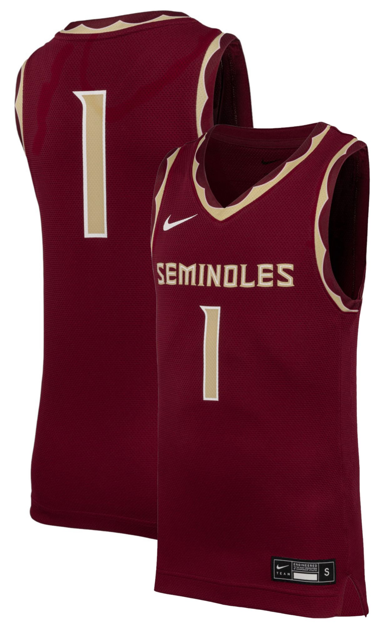 Nike Men's FLorida State Seminoles #1 Garnet Replica Basketball Jersey product image