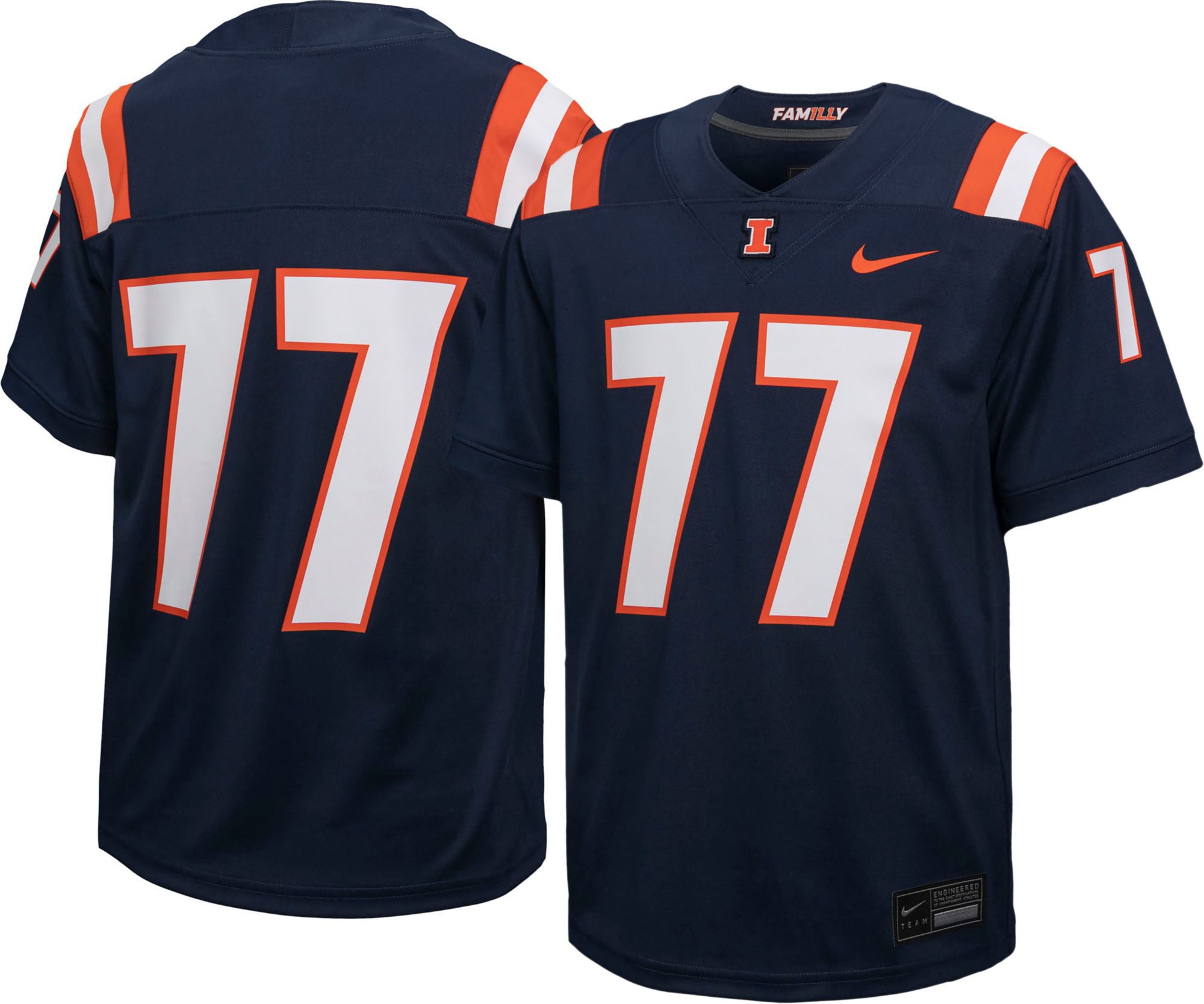 Nike Youth Illinois Fighting Illini #77 Blue Replica Football Jersey product image