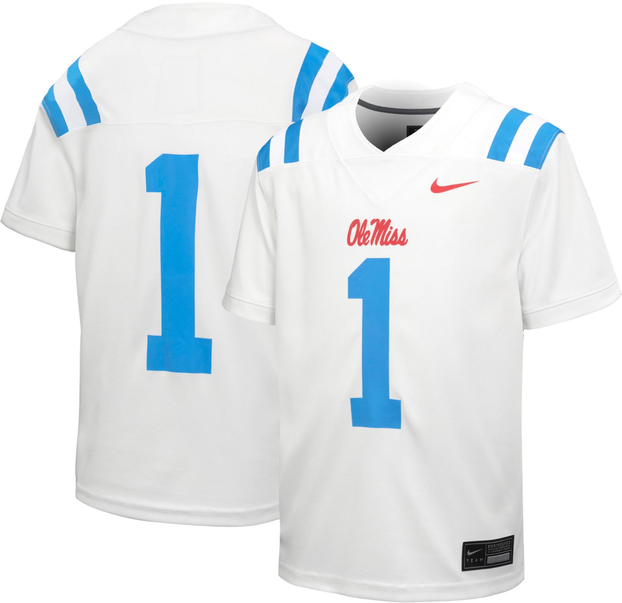 Nike Youth Ole Miss Rebels #1 White Replica Home Football Jersey product image