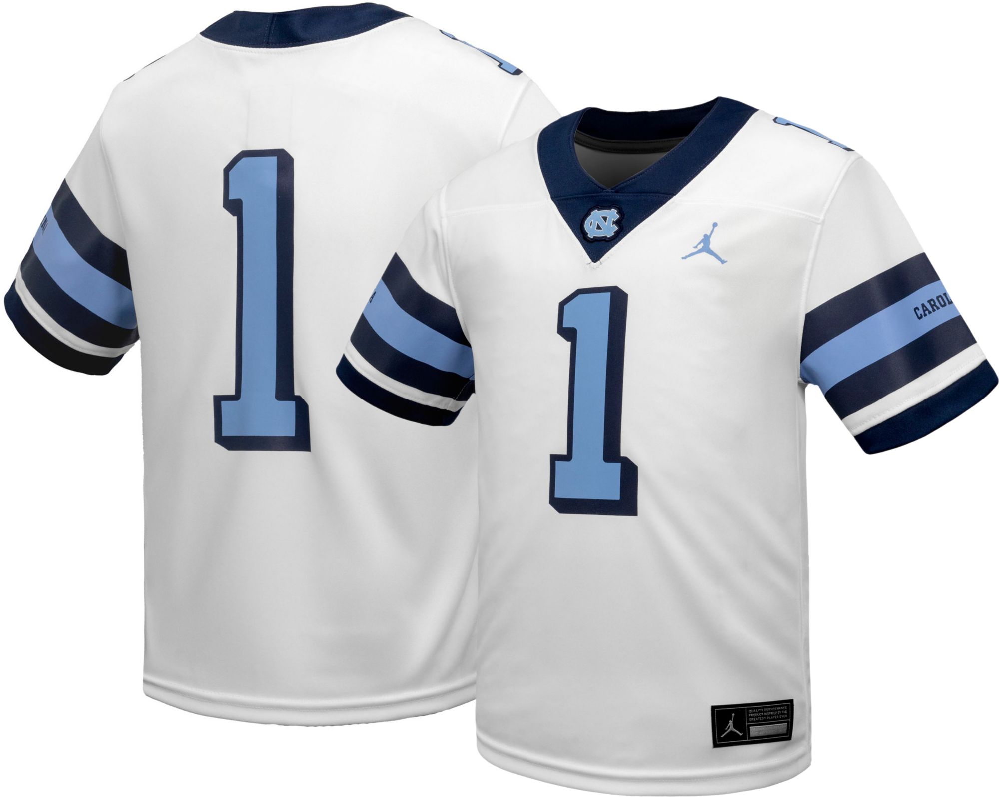 Jordan Youth North Carolina Tar Heels #1 White Away Replica Football Jersey product image