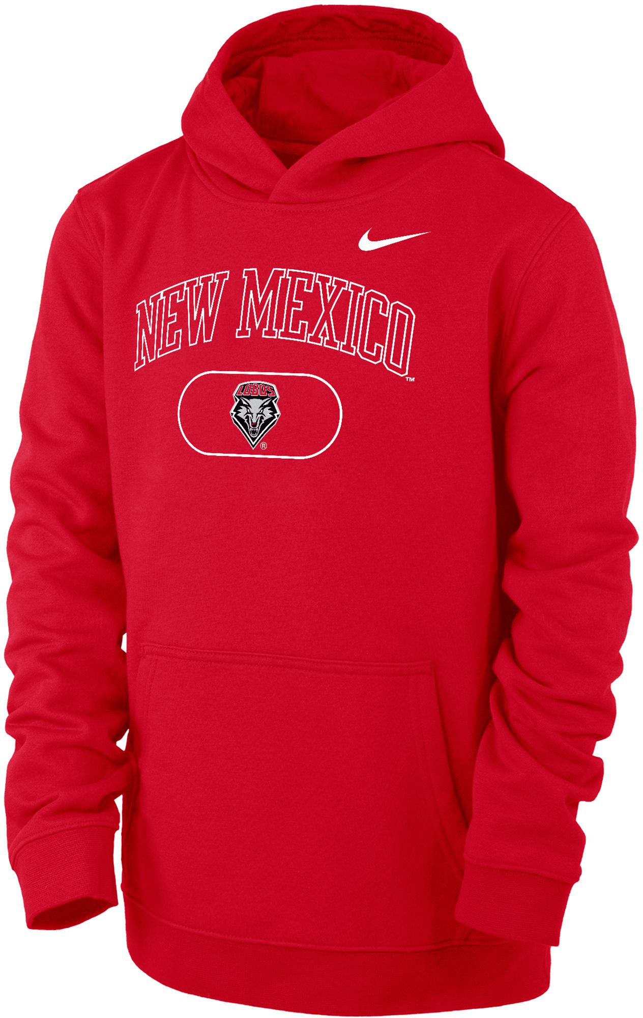 Nike Youth New Mexico Lobos Cherry Club Fleece Pill Arch Wordmark