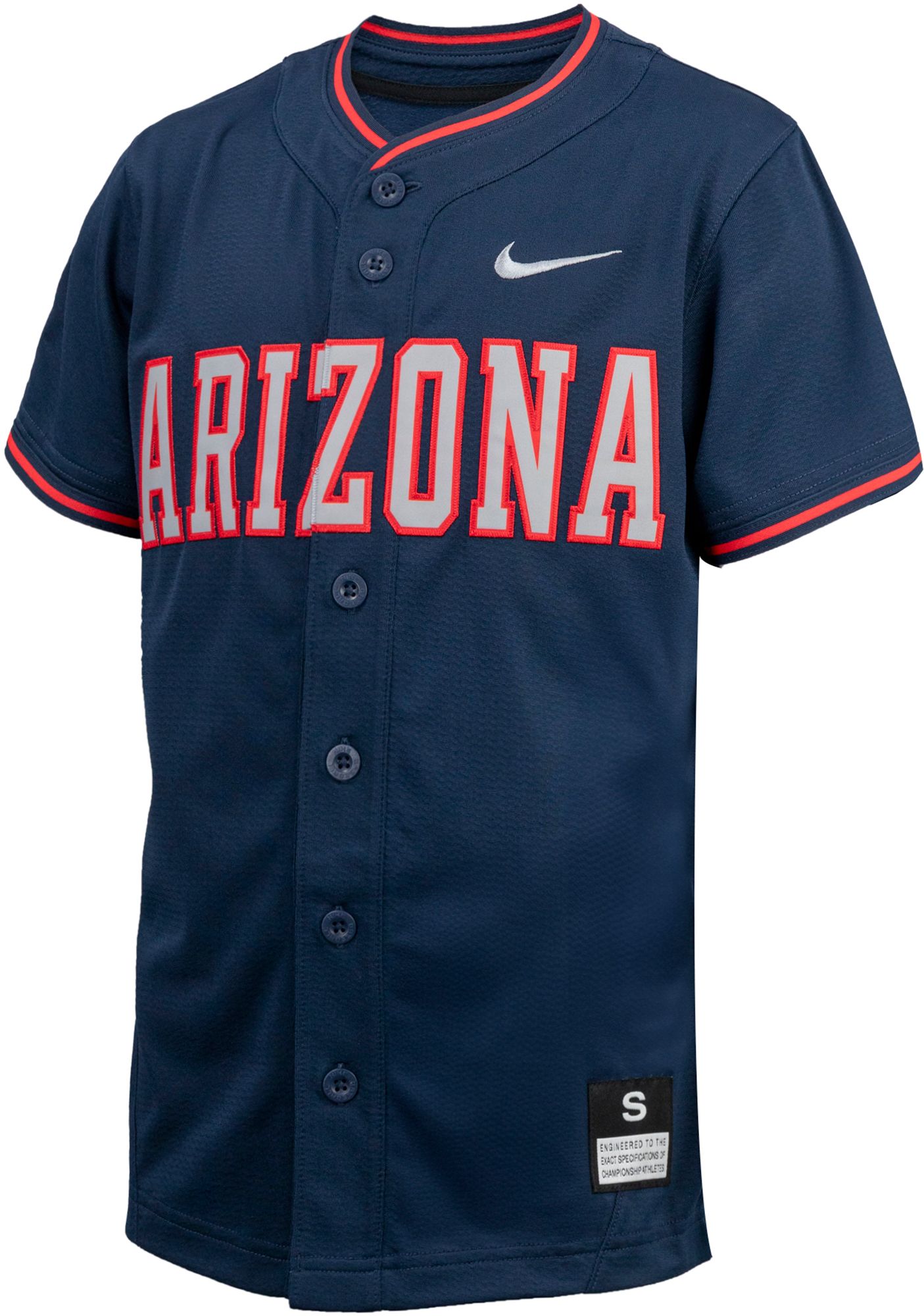 Nike Youth Arizona Wildcats Navy Full Button Replica Baseball Jersey 