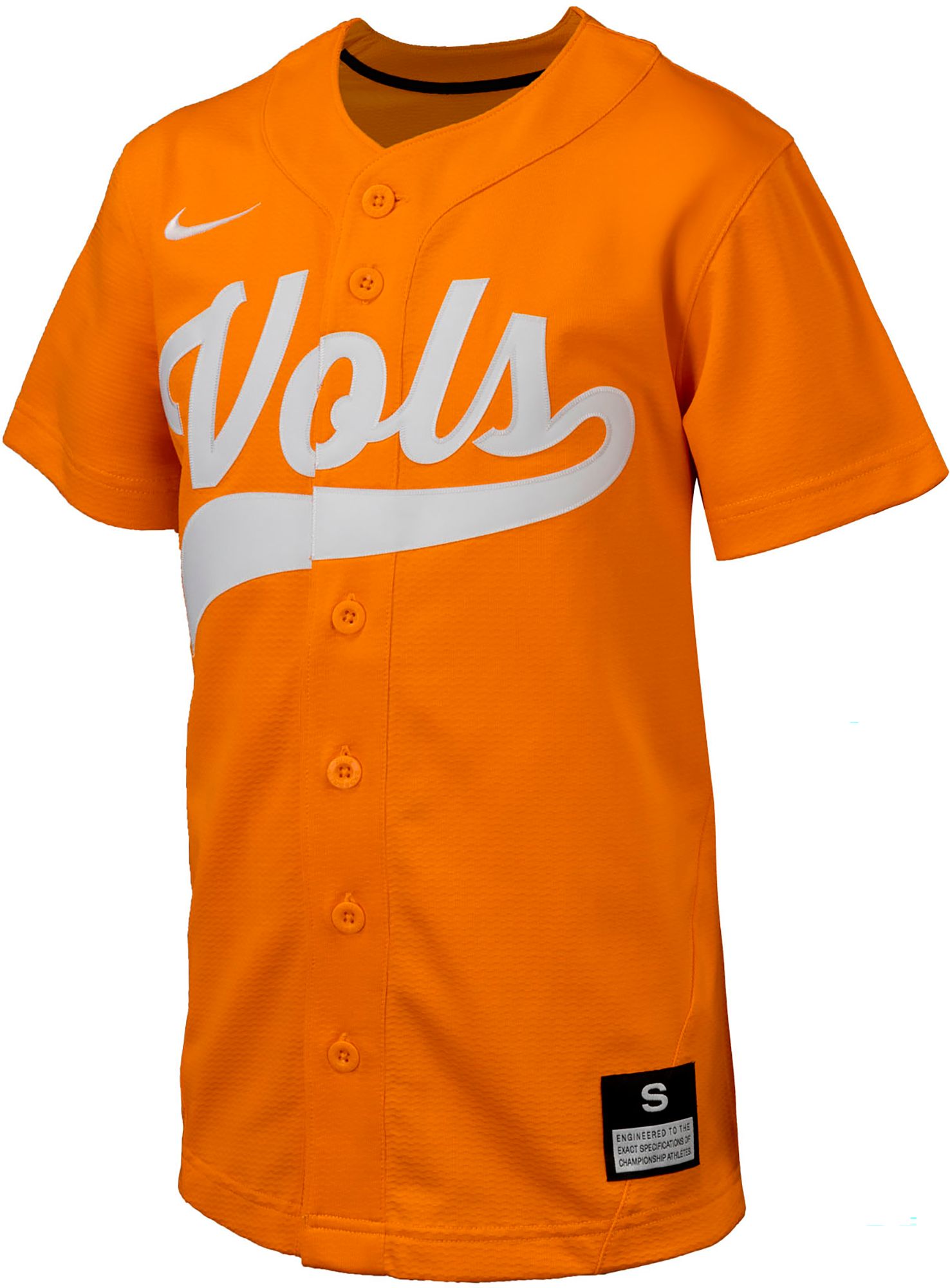 Nike Youth Tennessee Volunteers Orange Full Button Replica Baseball Jersey