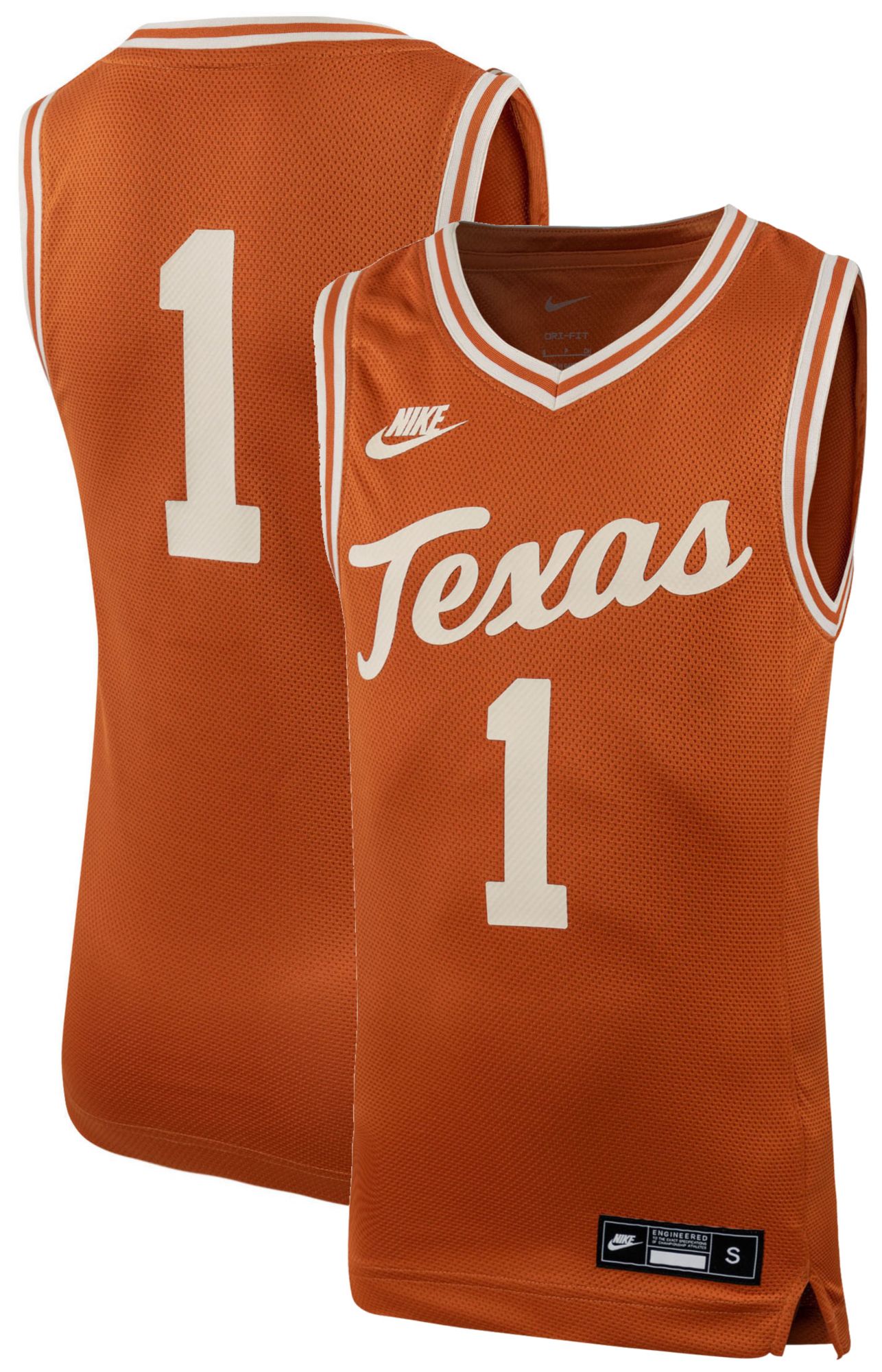 Nike Youth Texas Longhorns Brown Replica Basketball Jersey product image