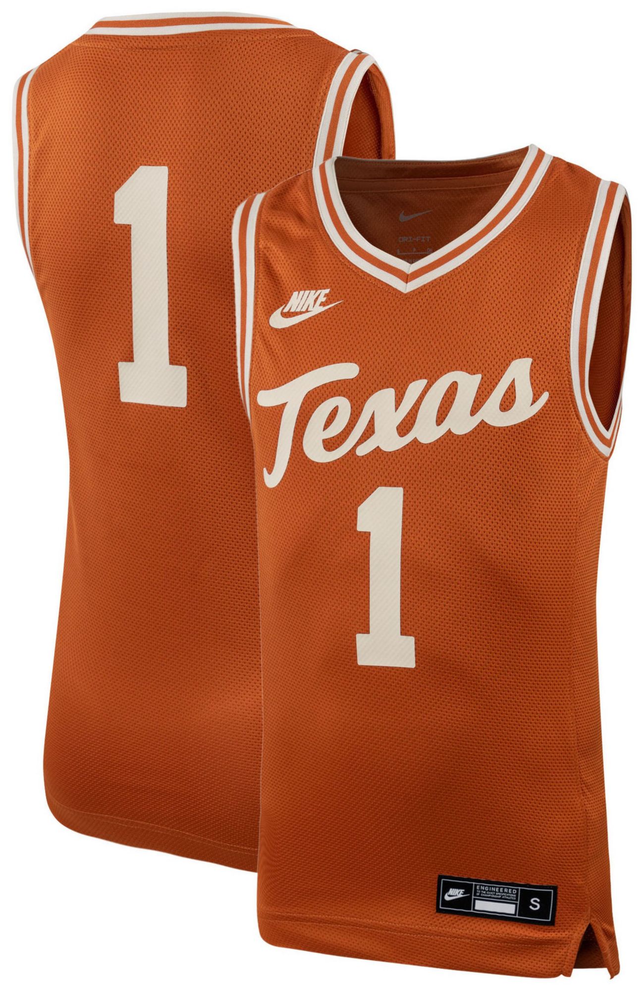 Nike Youth Texas Longhorns Burnt Orange Replica Basketball Jersey product image