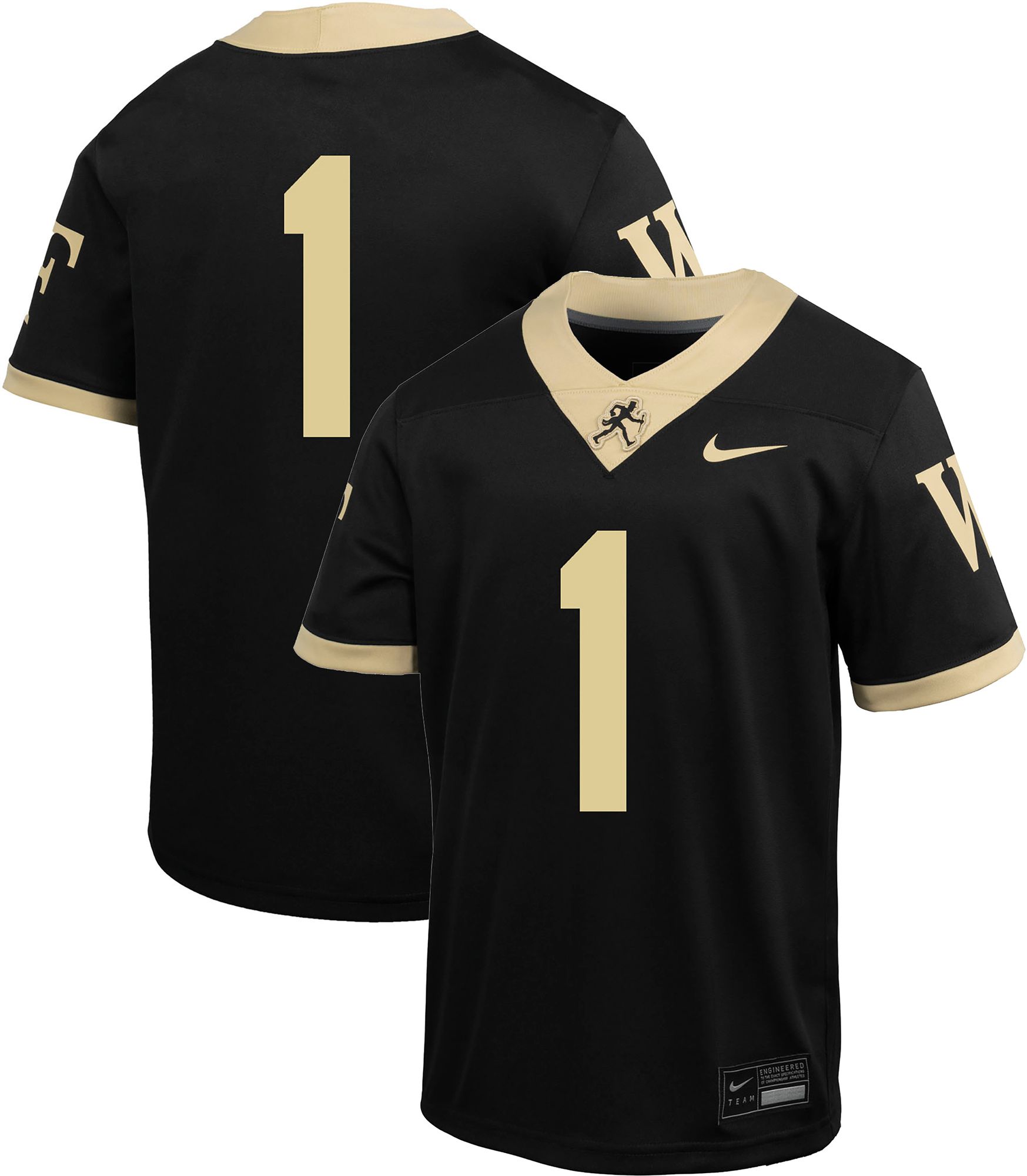 Nike Youth Wake Forest Demon Deacons #1 Black Replica Home Football Jersey product image