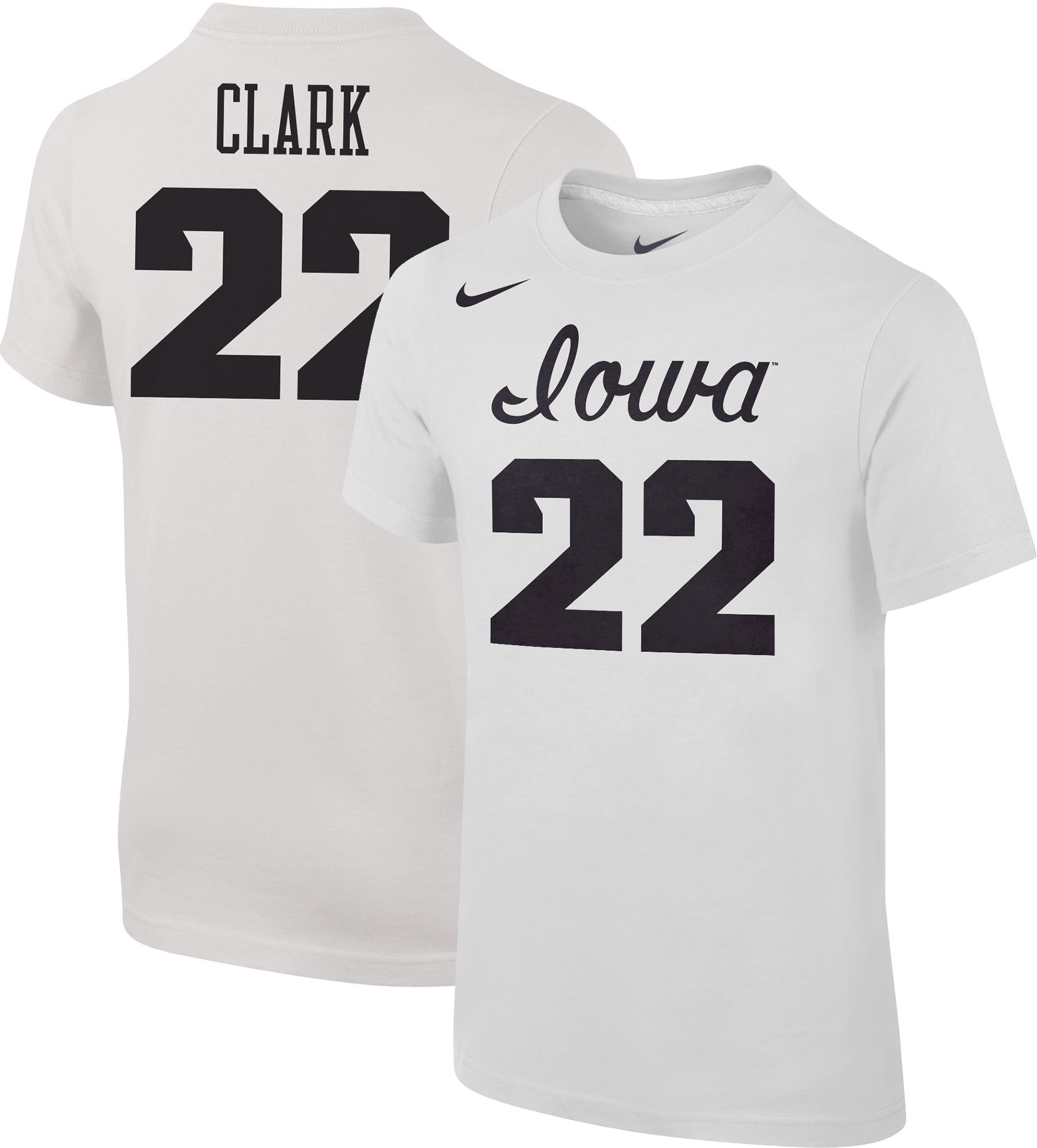 Nike Youth Iowa Hawkeyes #22 White Caitlin Clark Jersey T-Shirt