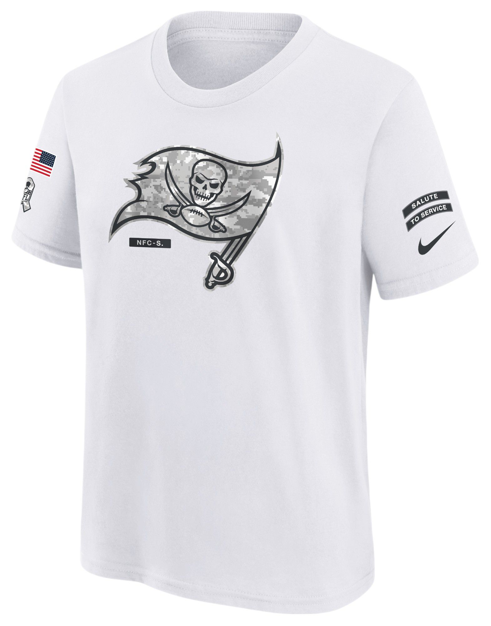 Nike Youth Tampa Bay Buccaneers Salute to Service 2024 White Camo T