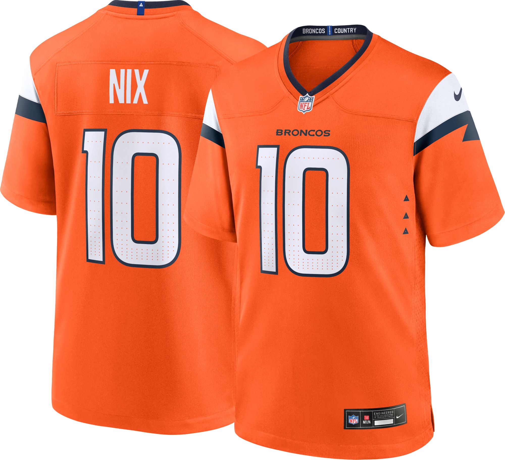 Nike Youth Denver Broncos Bo Nix #10 Orange Game Jersey product image