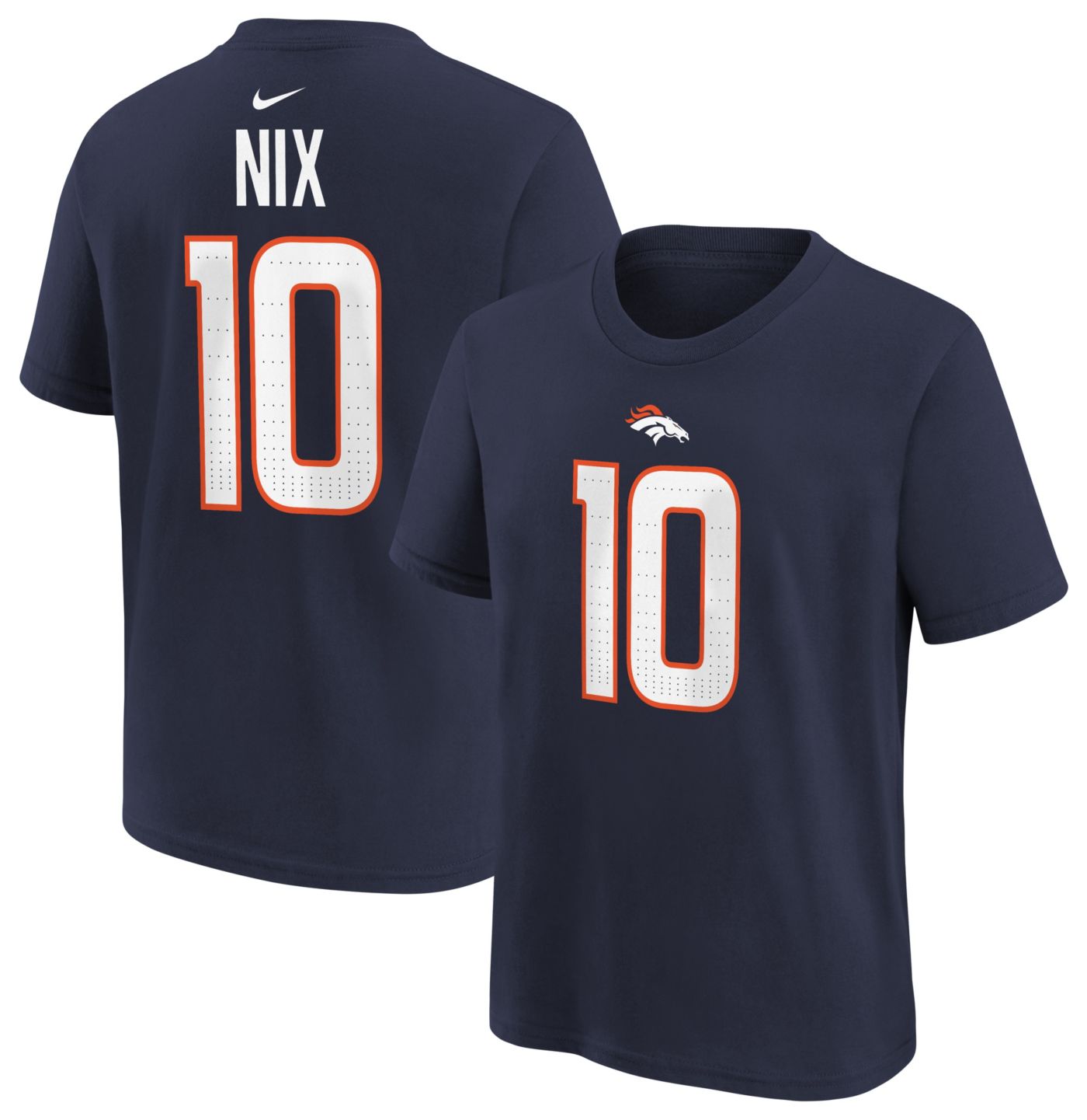 Nike Youth Denver Broncos Bo Nix 10 Navy T Shirt Dick s Sporting Goods