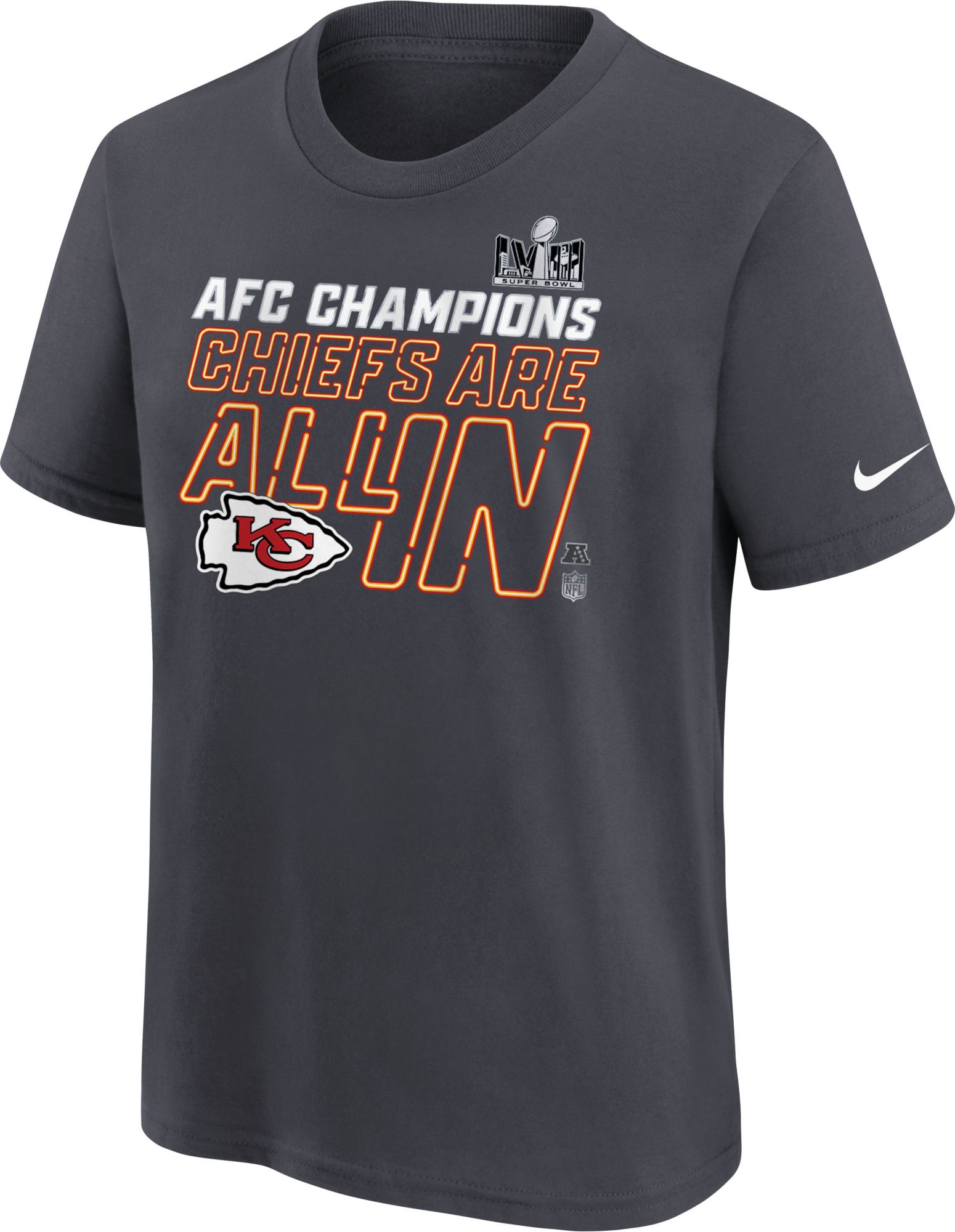 Nike Youth 2024 AFC Conference Champions Kansas City Chiefs Locker Room T-Shirt