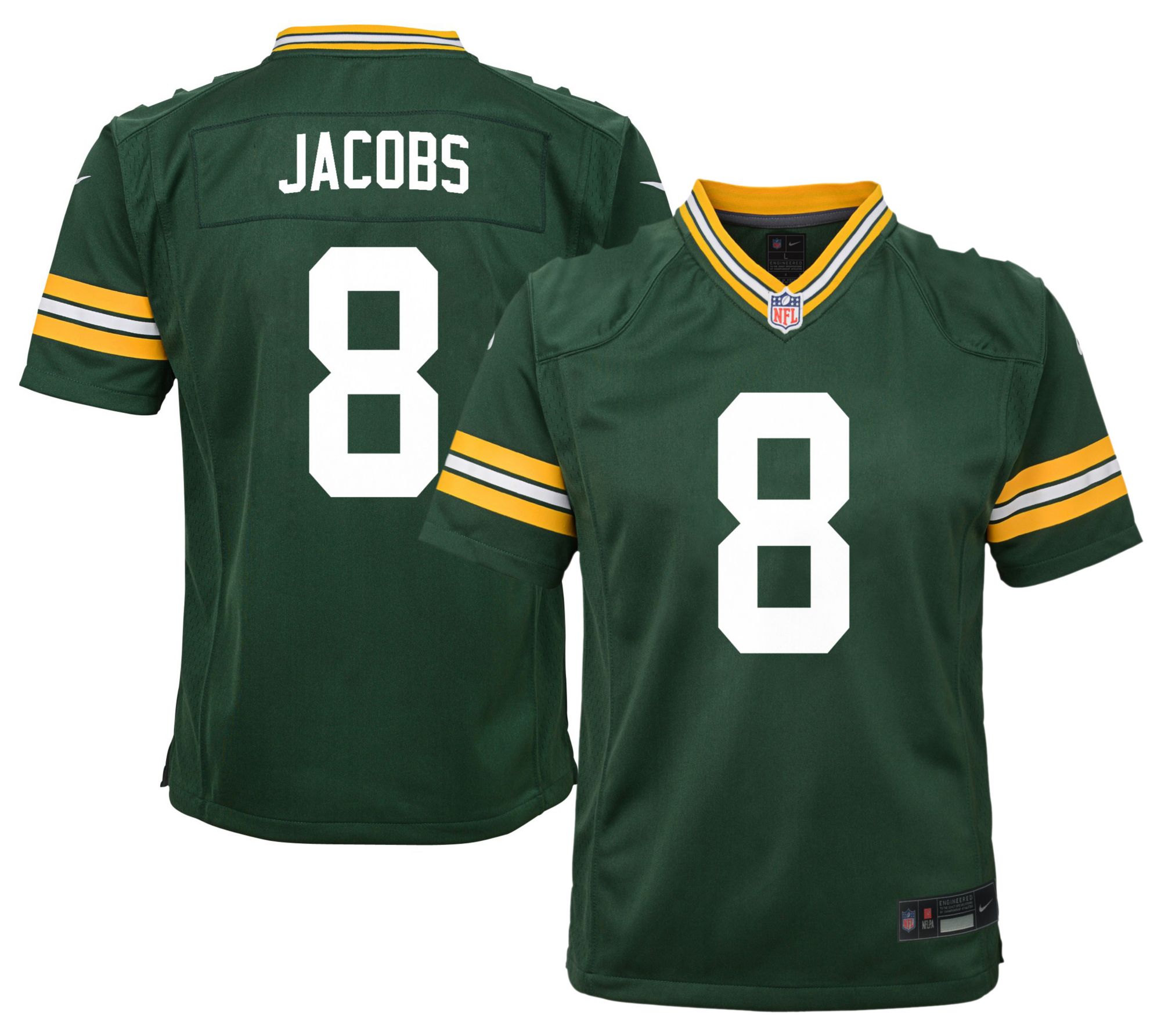 Nike Youth Green Bay Packers Josh Jacobs #8 Green Game Jersey product image