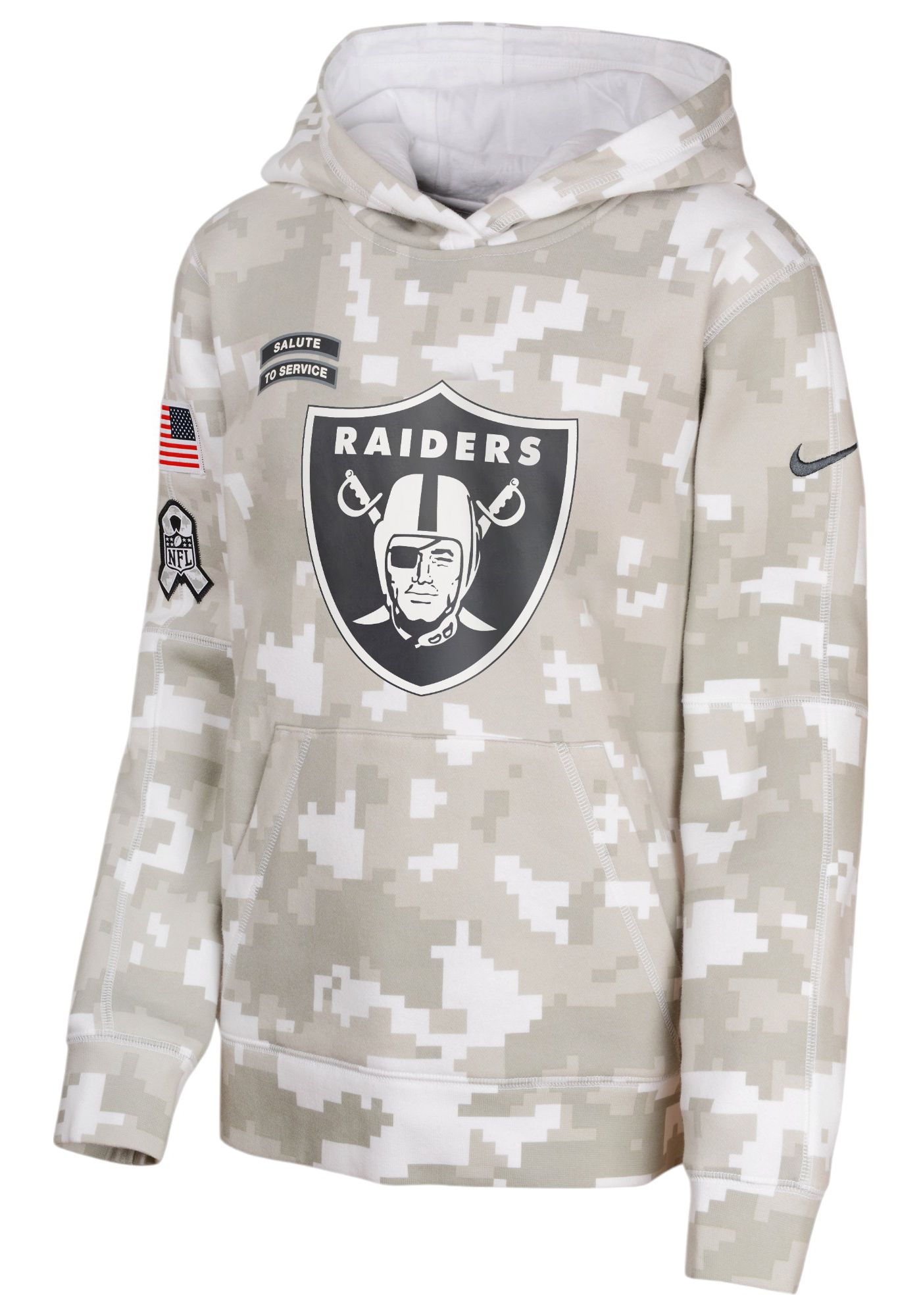 New Nike Las Vegas Raiders Salute store to Service Camouflage Hoodie Jacket Sz M