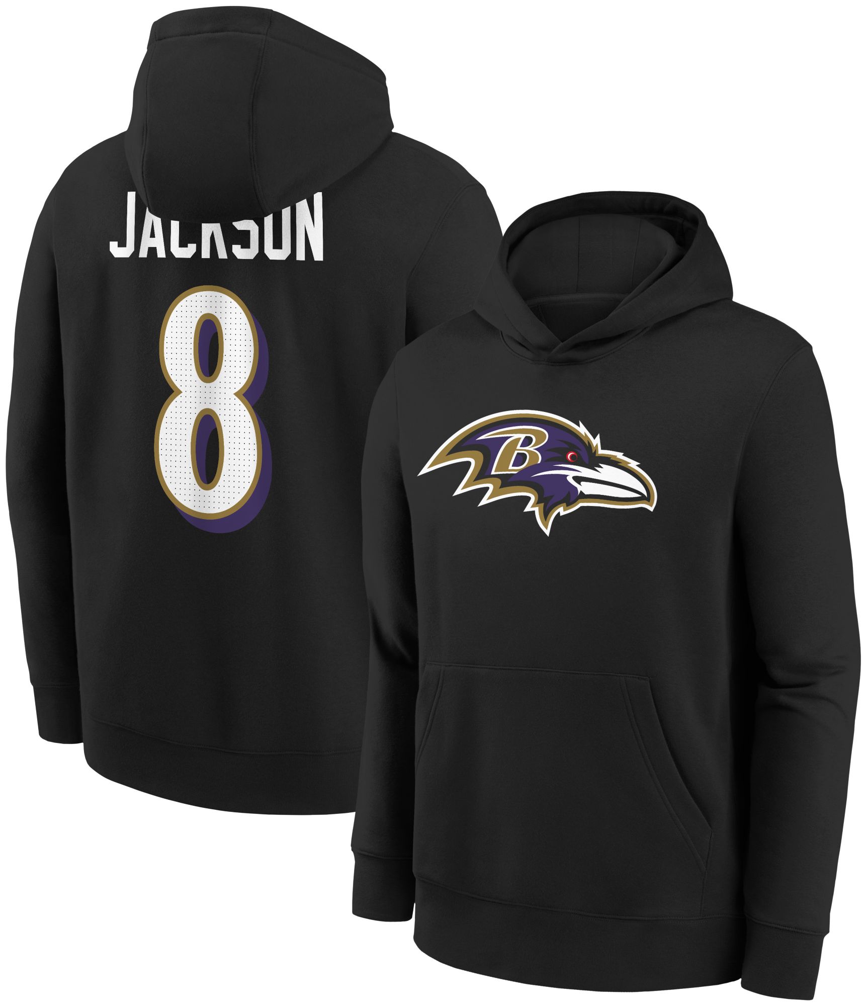 Nike Youth Baltimore Ravens Lamar Jackson #8 Black Pullover Hoodie product image