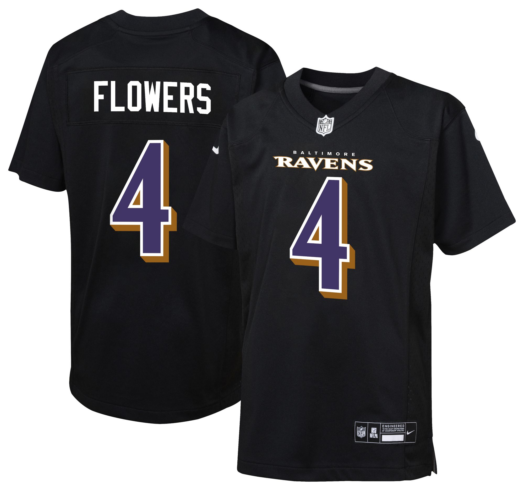 Nike Youth Baltimore Ravens Zay Flowers #4 Black Game Jersey product image