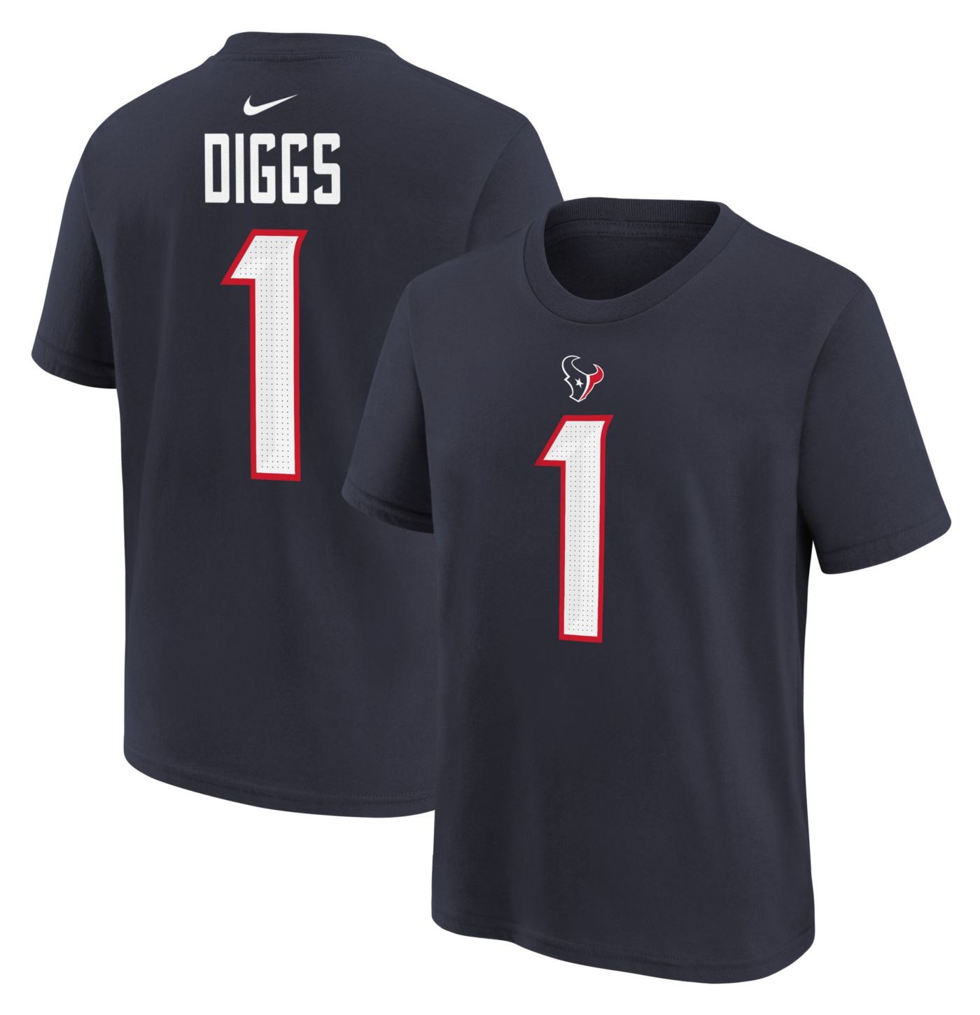 Nike Youth Houston Texans Stefon Diggs 1 Navy T Shirt Dick s Sporting Goods
