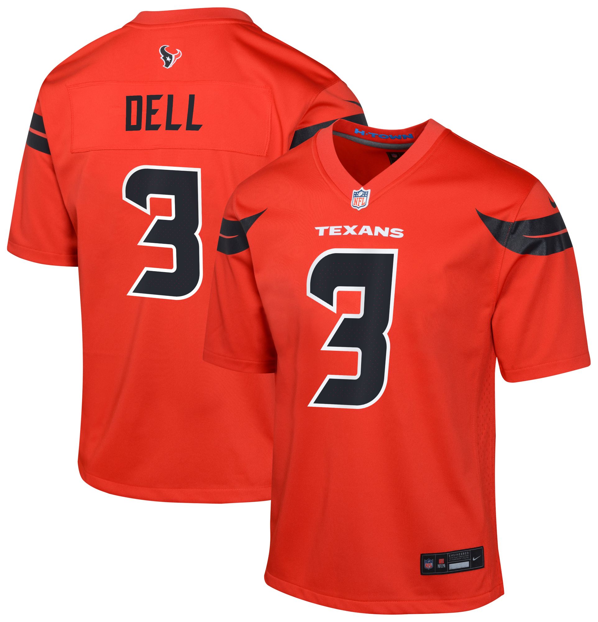 Nike Youth Houston Texans Tank Dell #3 Alternate Red Game Jersey product image
