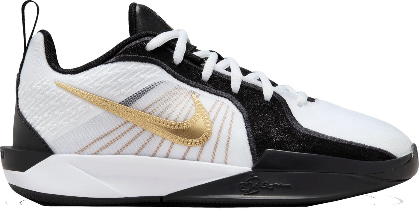 Basketball shoes black and gold best sale