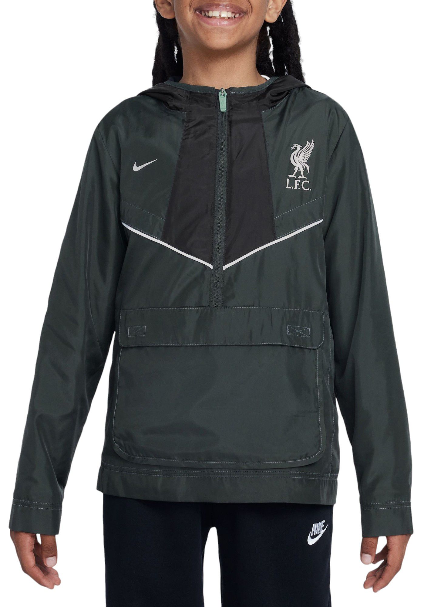 Nike Youth Liverpool FC 2024 Green Anorak Quarter-Zip Jacket product image