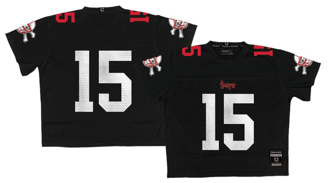Campus Ink Men's Nebraska Cornhuskers Dylan Raiola #15 Black Replica Football Jersey product image