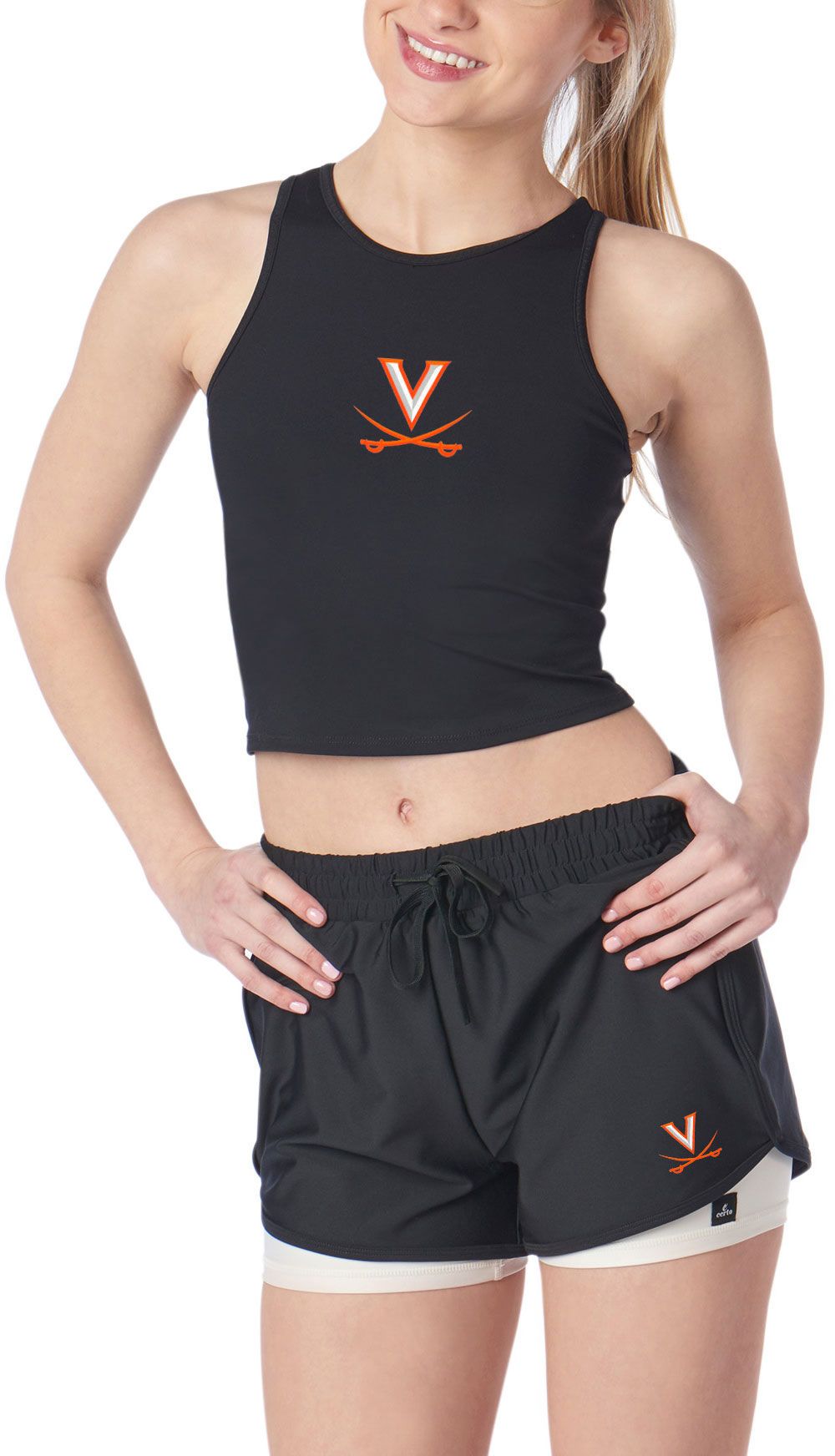 Certo Women's Virginia Cavaliers Black 2-N-1 Lined Shorts product image