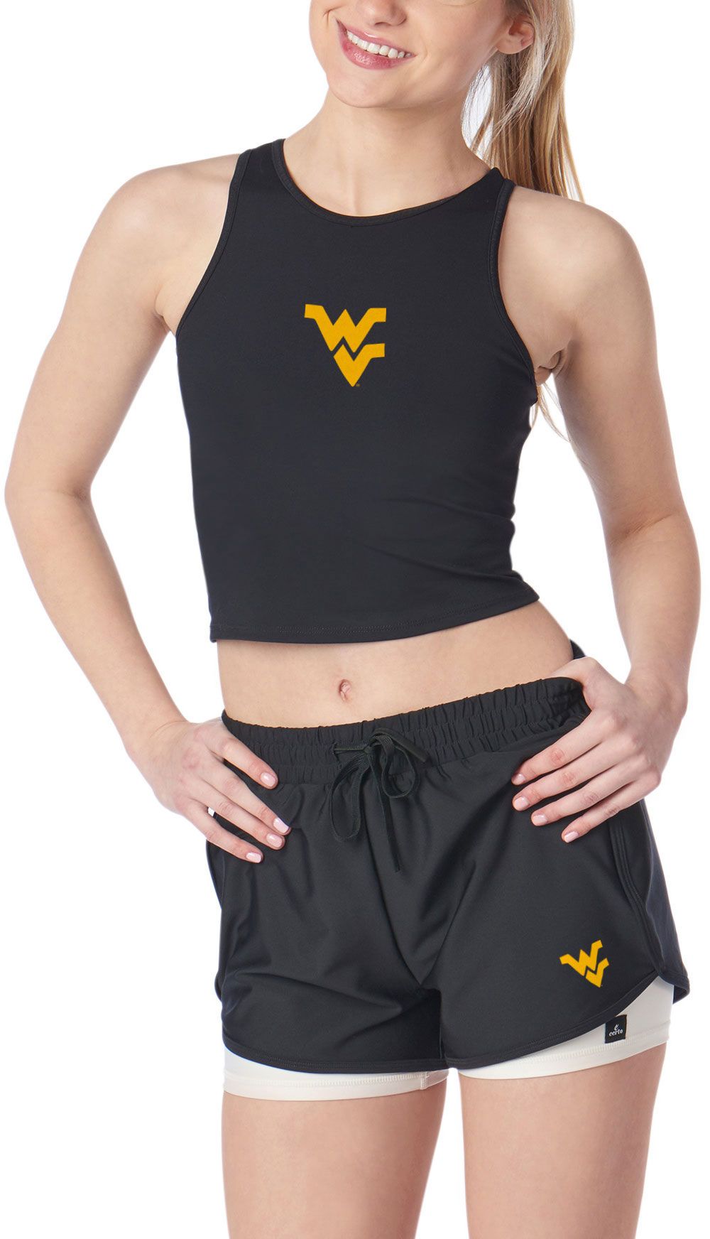 Certo Women's West Virginia Mountaineers Black 2-N-1 Lined Shorts product image