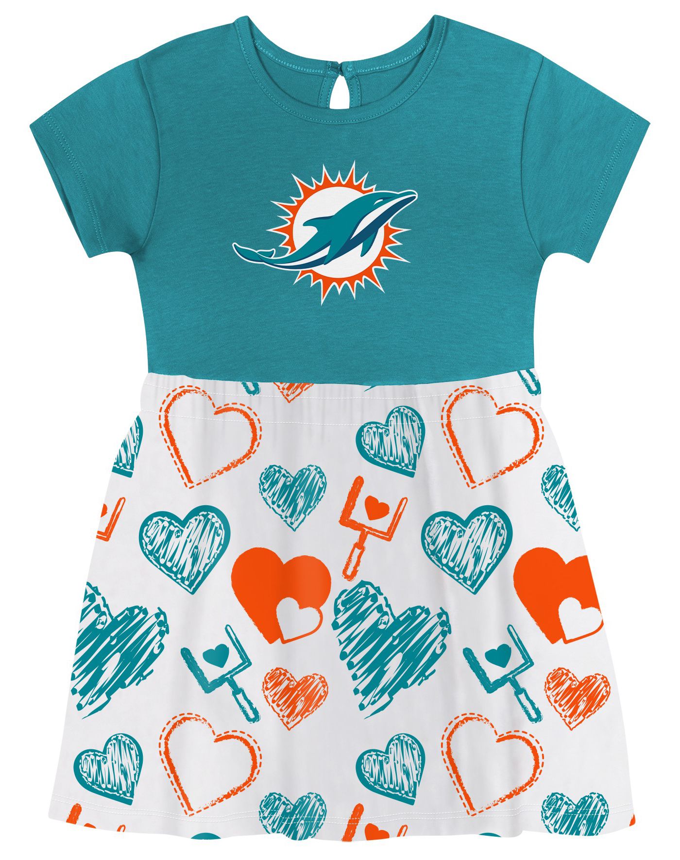 NFL Team Apparel Girls Miami Dolphins All Heart Team Color Dress Dick s Sporting Goods
