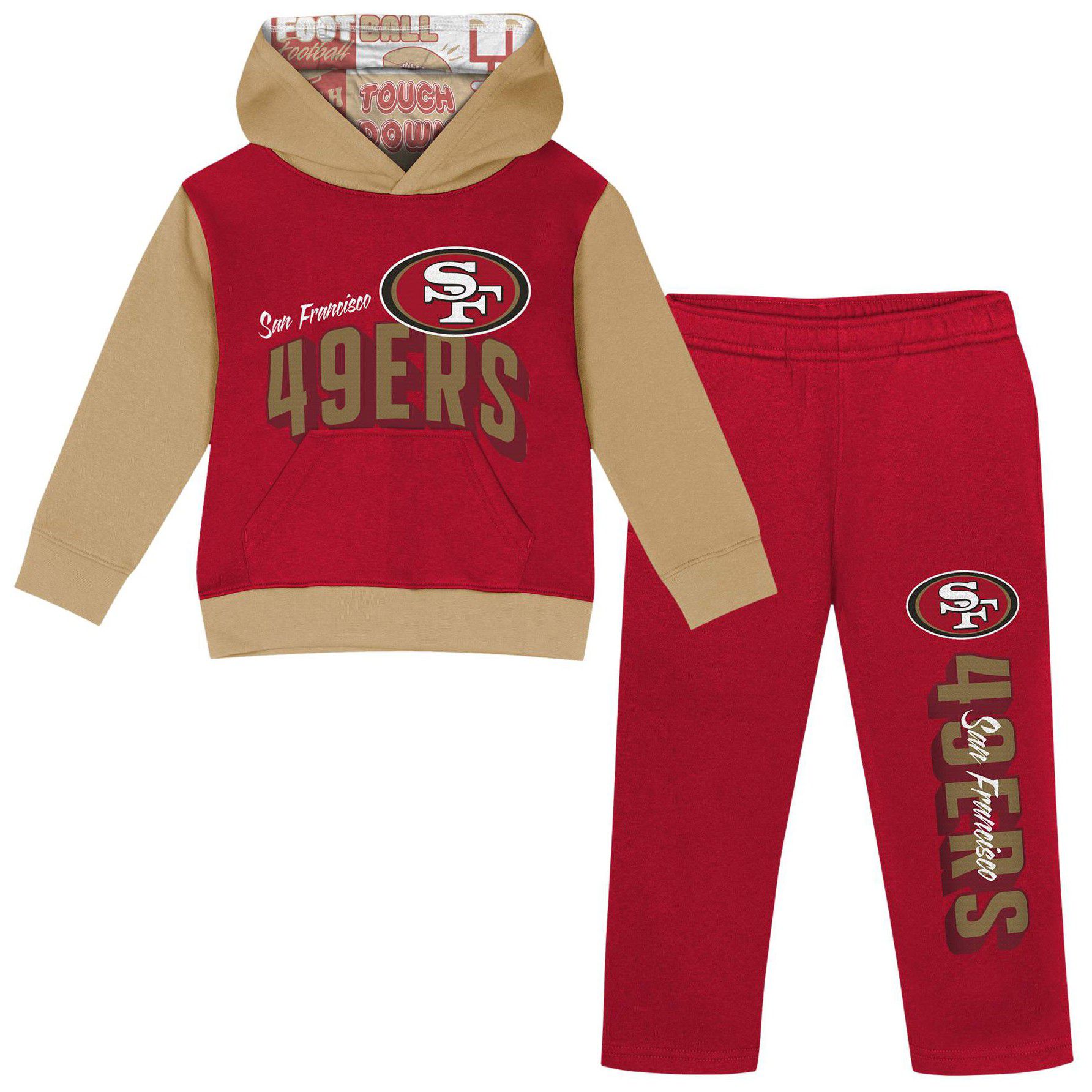 NFL Team Apparel Infant San Francisco 49ers Coin Toss Team Color Hoodie and Pants Set product image