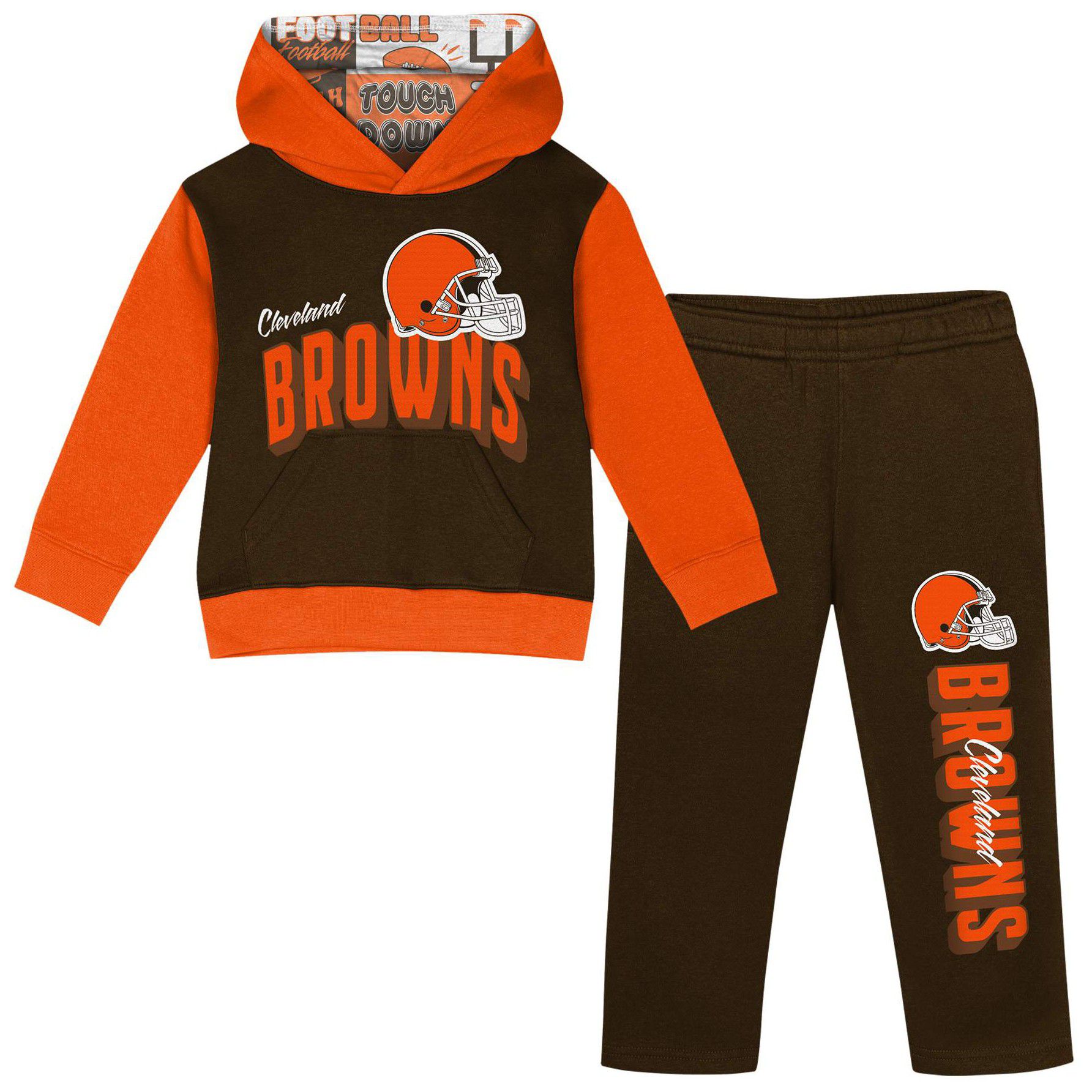 NFL Team Apparel Infant Cleveland Browns Coin Toss Team Color Hoodie and Pants Set product image
