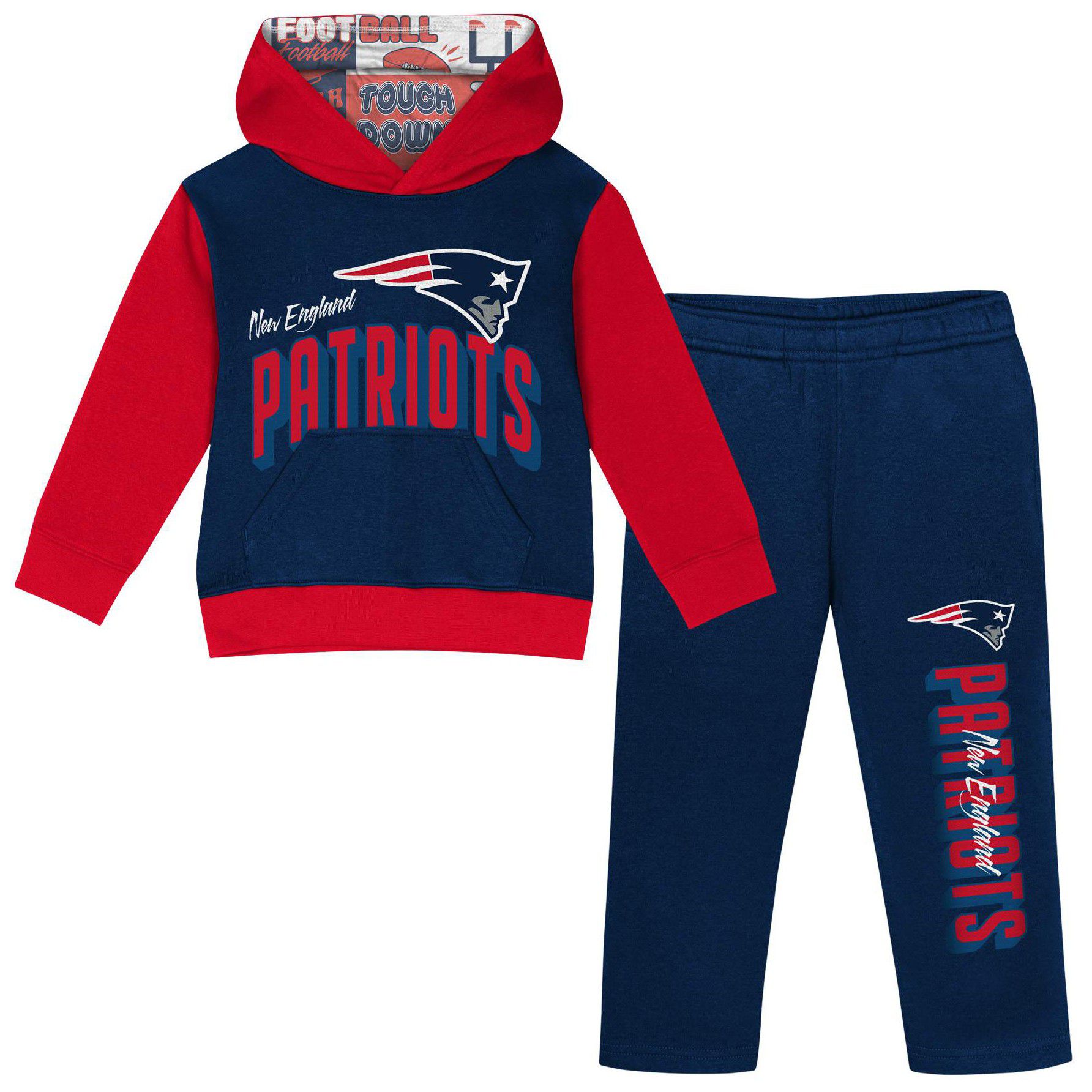 NFL Team Apparel Infant New England Patriots Coin Toss Team Color Hoodie and Pants Set product image