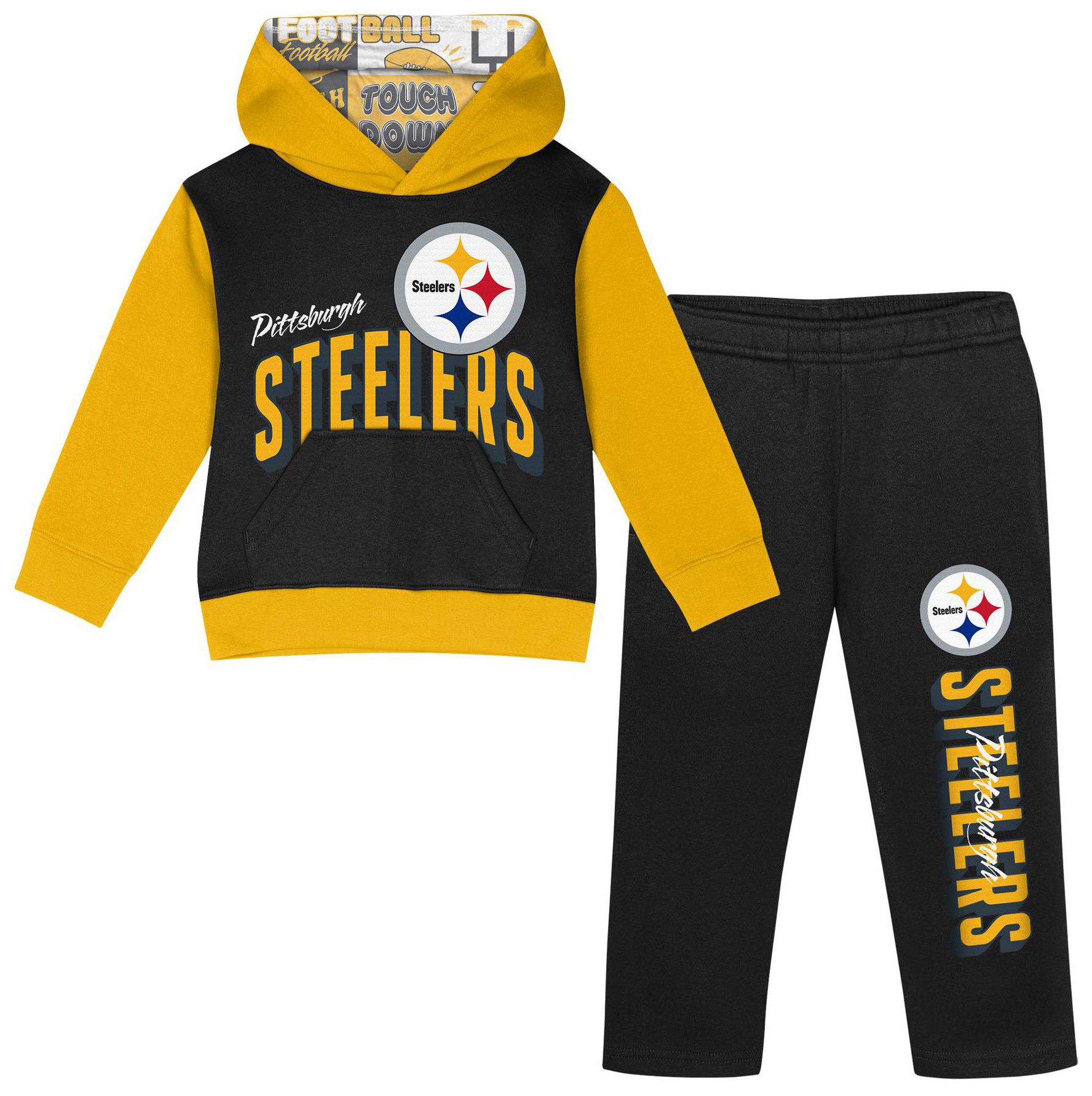 NFL Team Apparel Infant Pittsburgh Steelers Coin Toss Team Color Hoodie and Pants Set product image