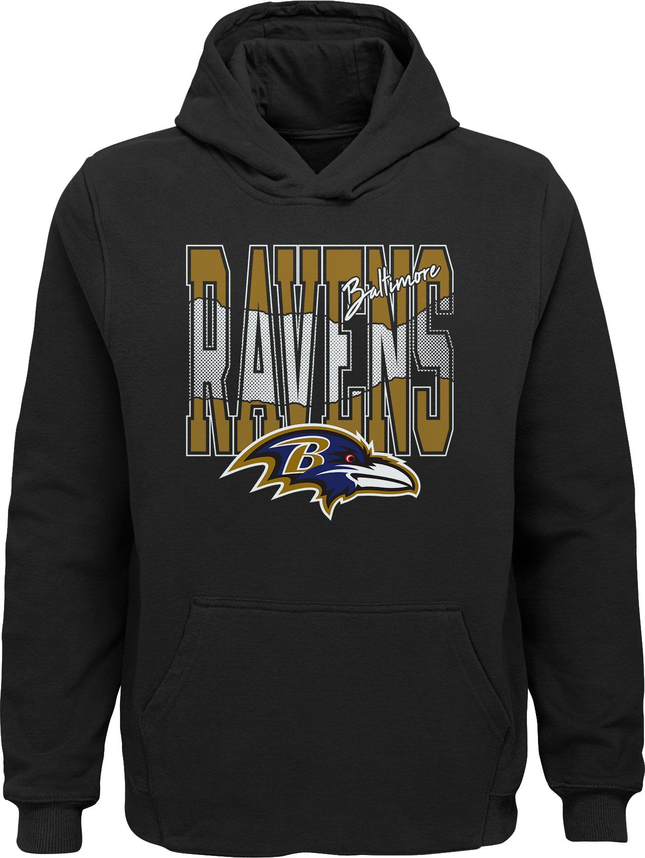NFL Team Apparel Youth Baltimore Ravens Playbook Pullover Hoodie