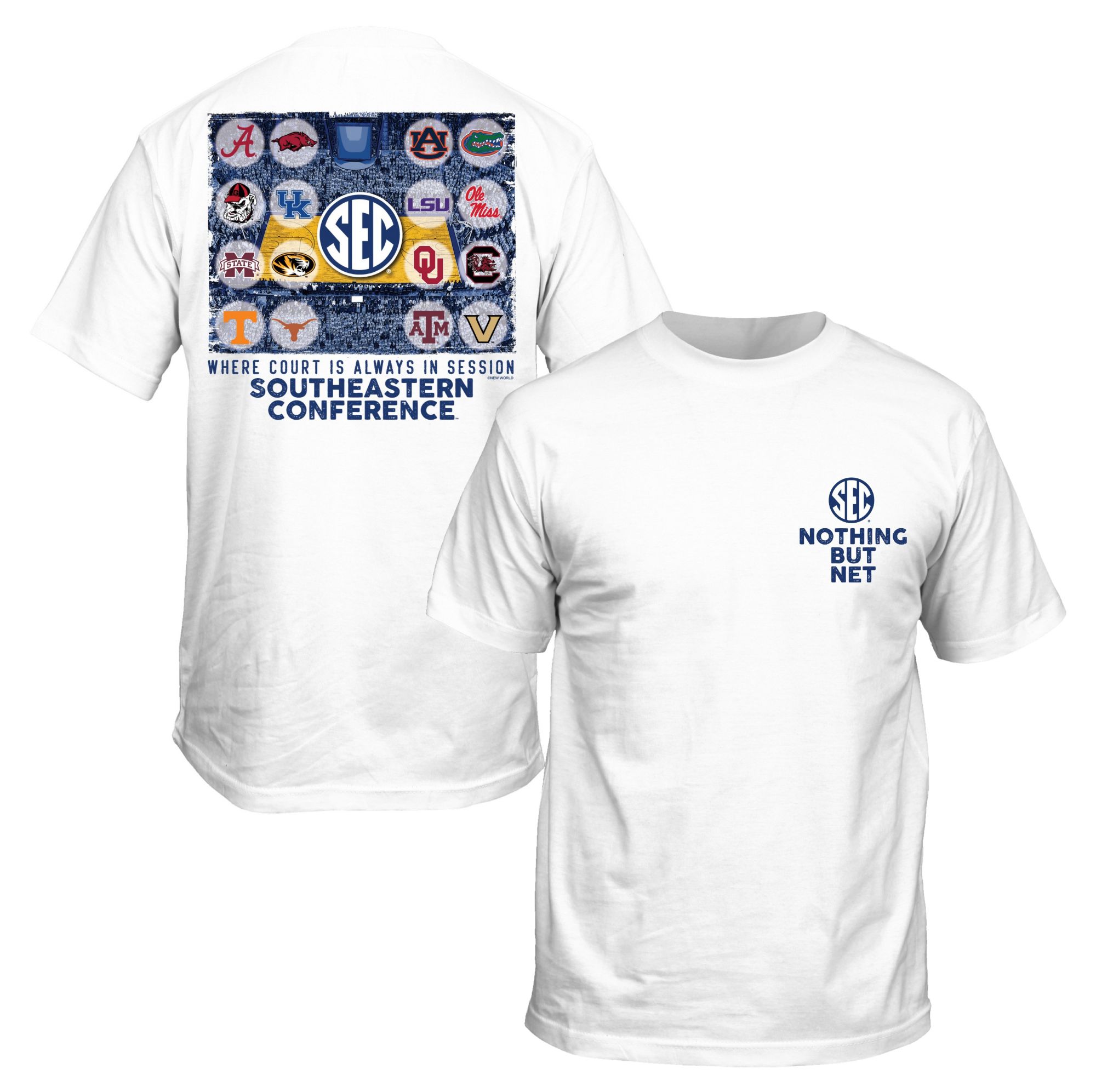 New World Graphics Men's NCAA Basketball Court White T-Shirt product image