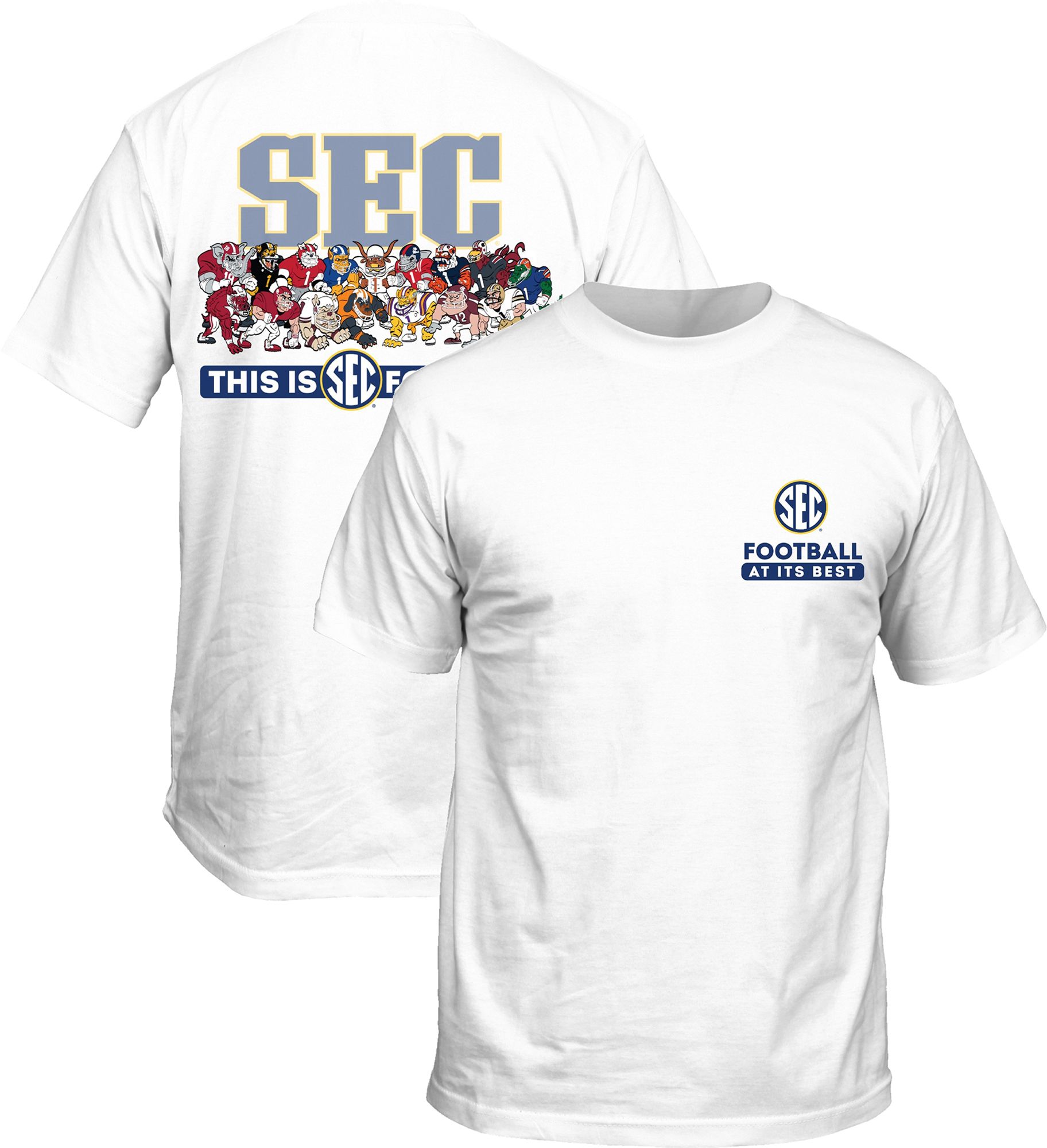 New World Graphics Youth White SEC Football Mascot Illustrations T-Shirt product image