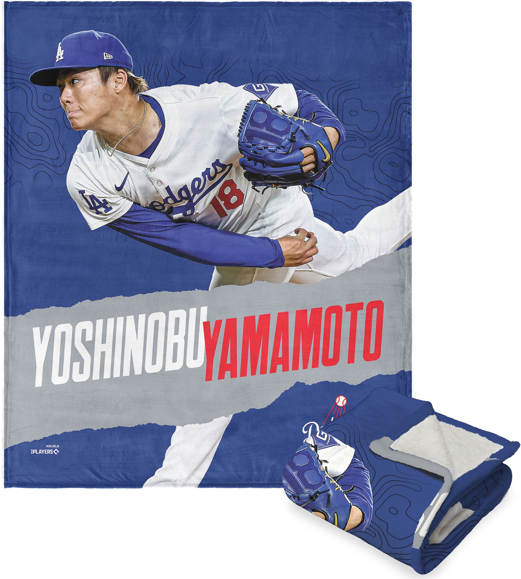 TheNorthwest Los Angeles Dodgers Yoshinobu Yamamoto Silk Touch Sherpa Throw product image