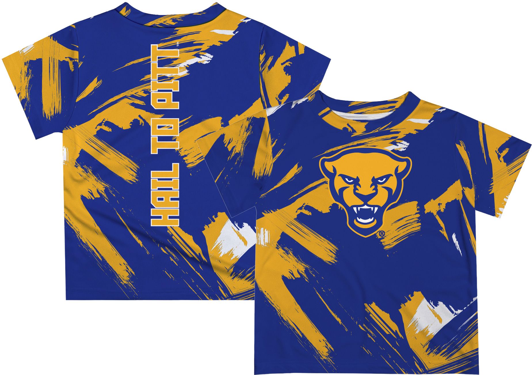 Vive La Fete Youth Pitt Panthers Blue Paintbrush T-Shirt product image