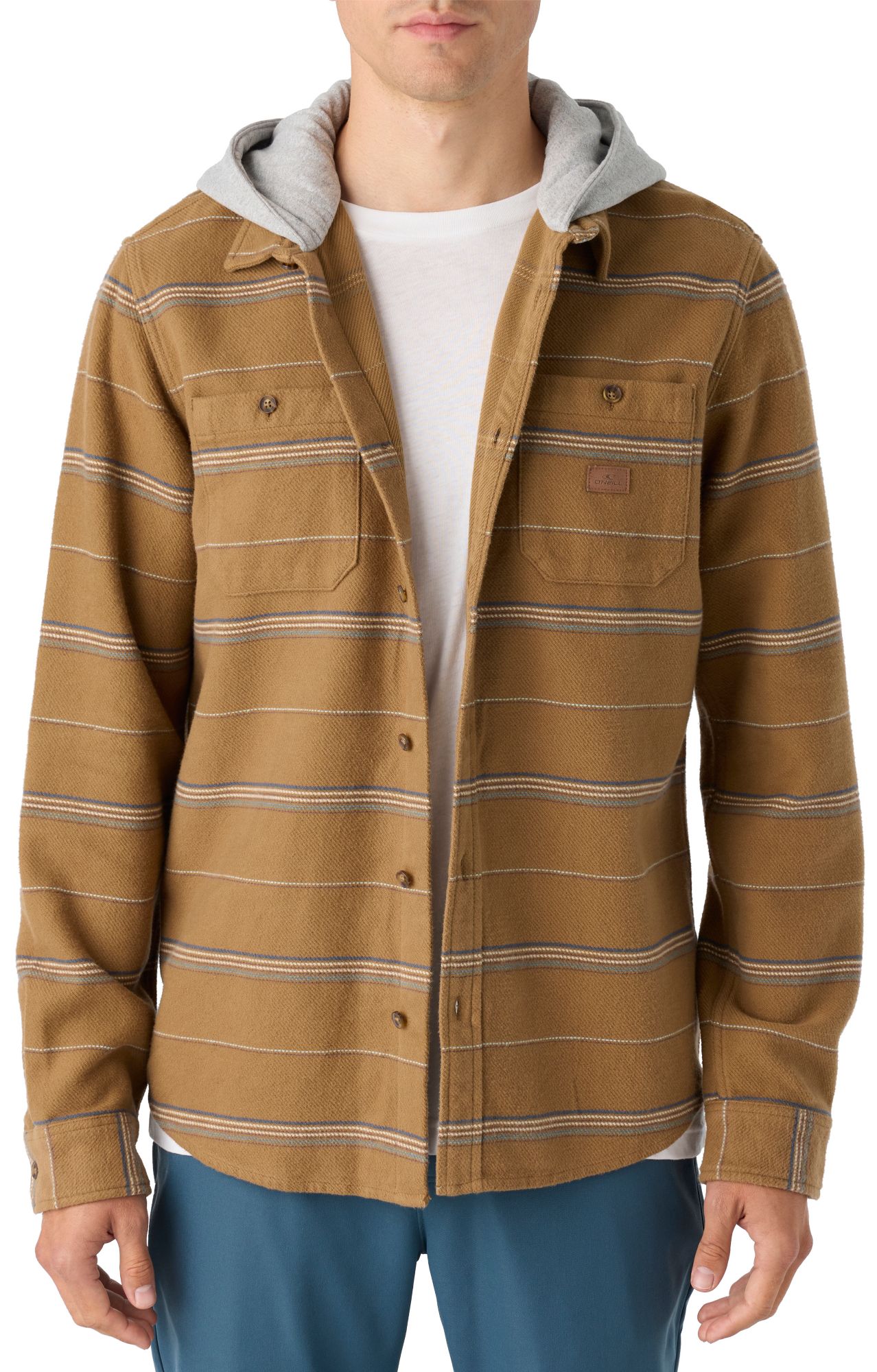 O'Neill Men's Landmarked Stripe Hooded Flannel Shirt product image