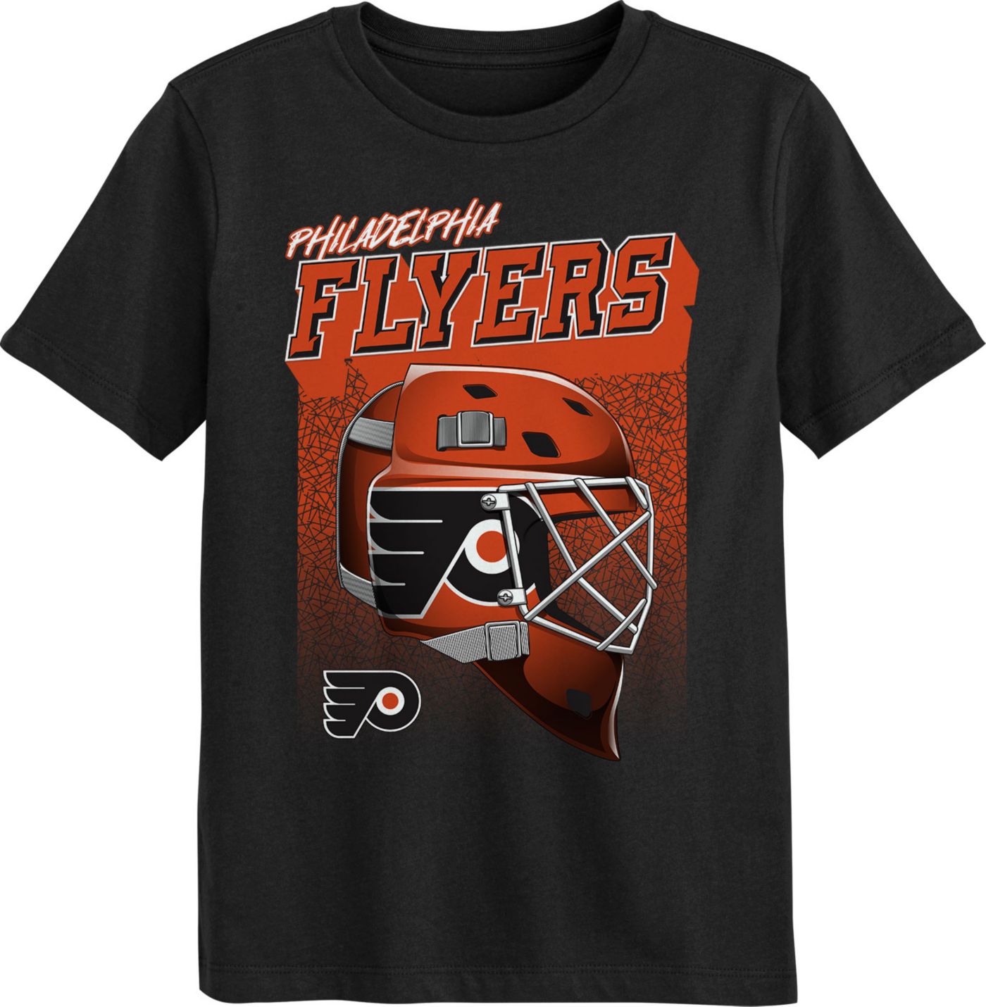 Outerstuff NHL Kids Philadelphia Flyers Five Hole Black T Shirt Size 5 6