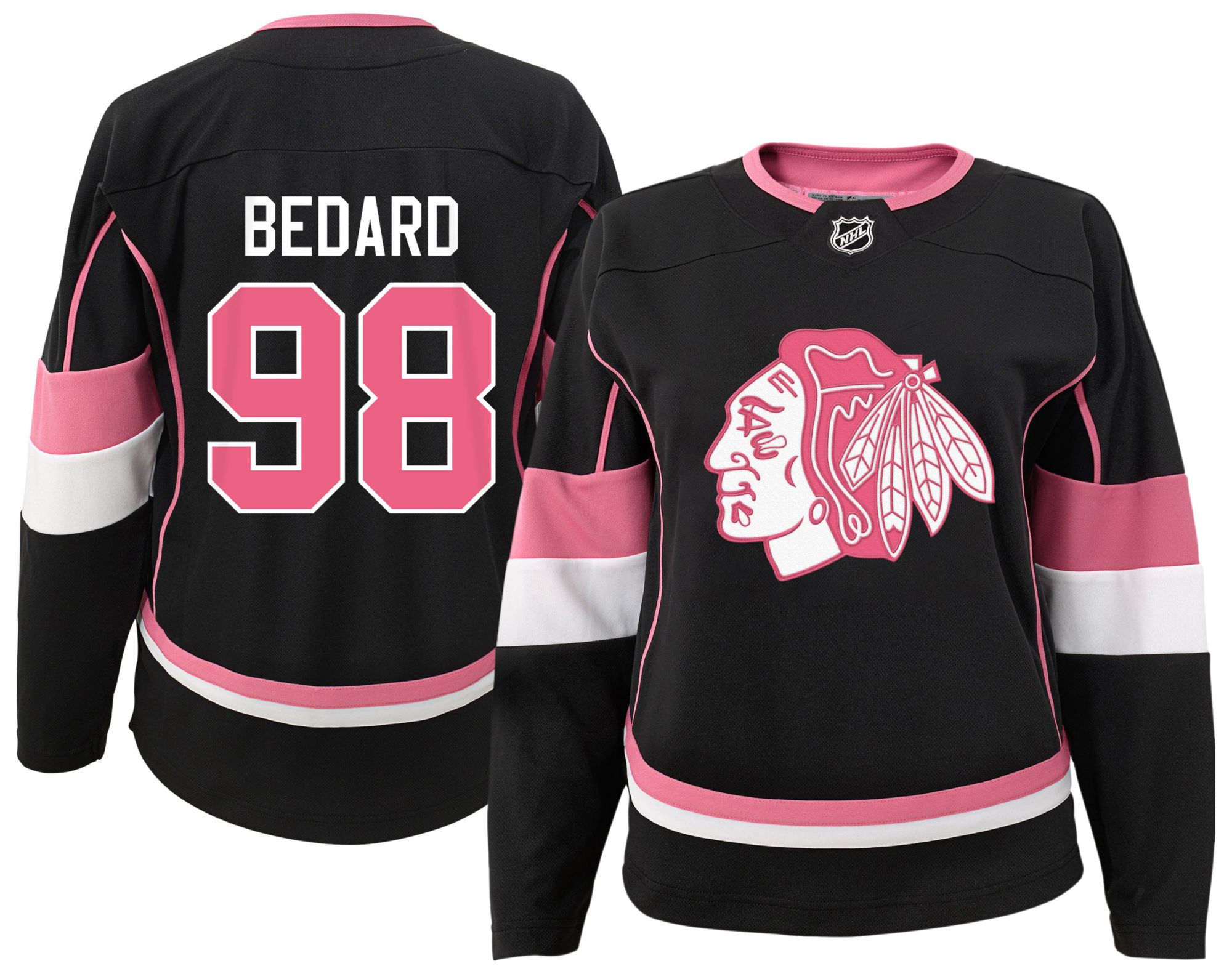 NHL Youth Chicago Blackhawks Connor Bedard #98 2024-2025 Black Replica Premier Jersey product image